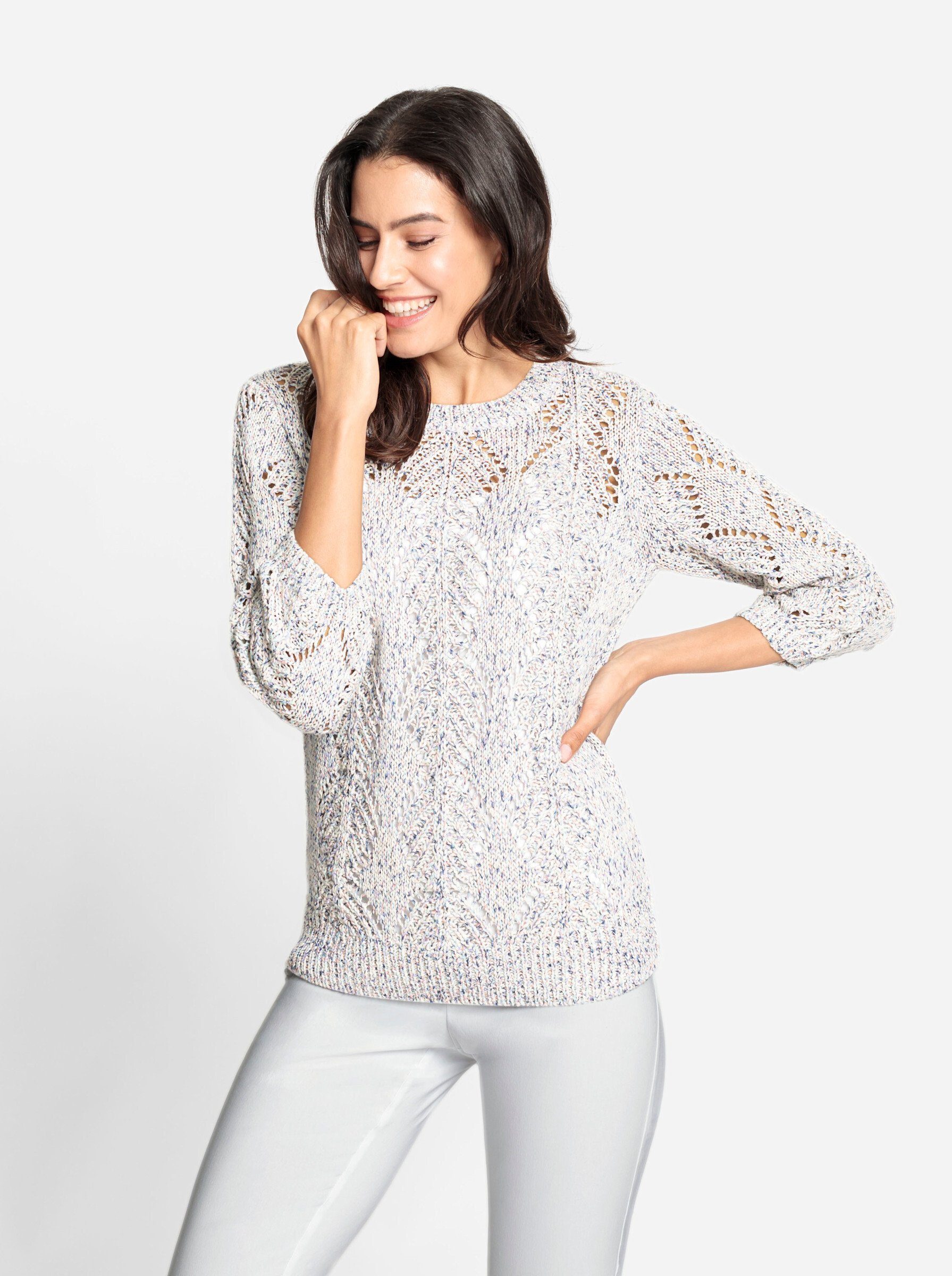 Witt Strickpullover Pullover 3/4-Arm Ajour, Grobstrick, Jersey günstig online kaufen