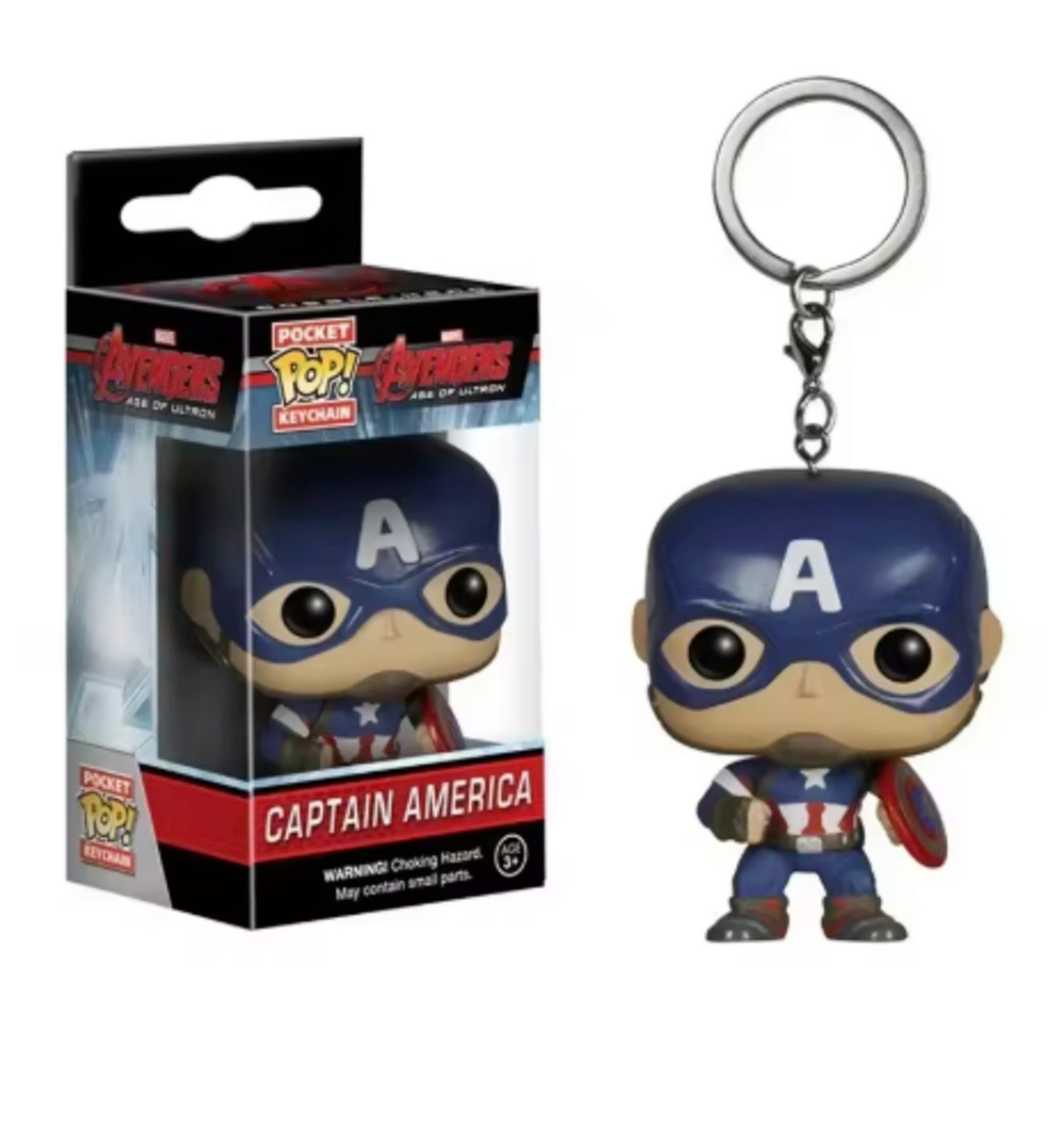 Funko Schlüsselanhänger Captain America Schlüsselanhänger POP Sammelfigur Marvel Fan, Marvel Figur mit Geschenkbox