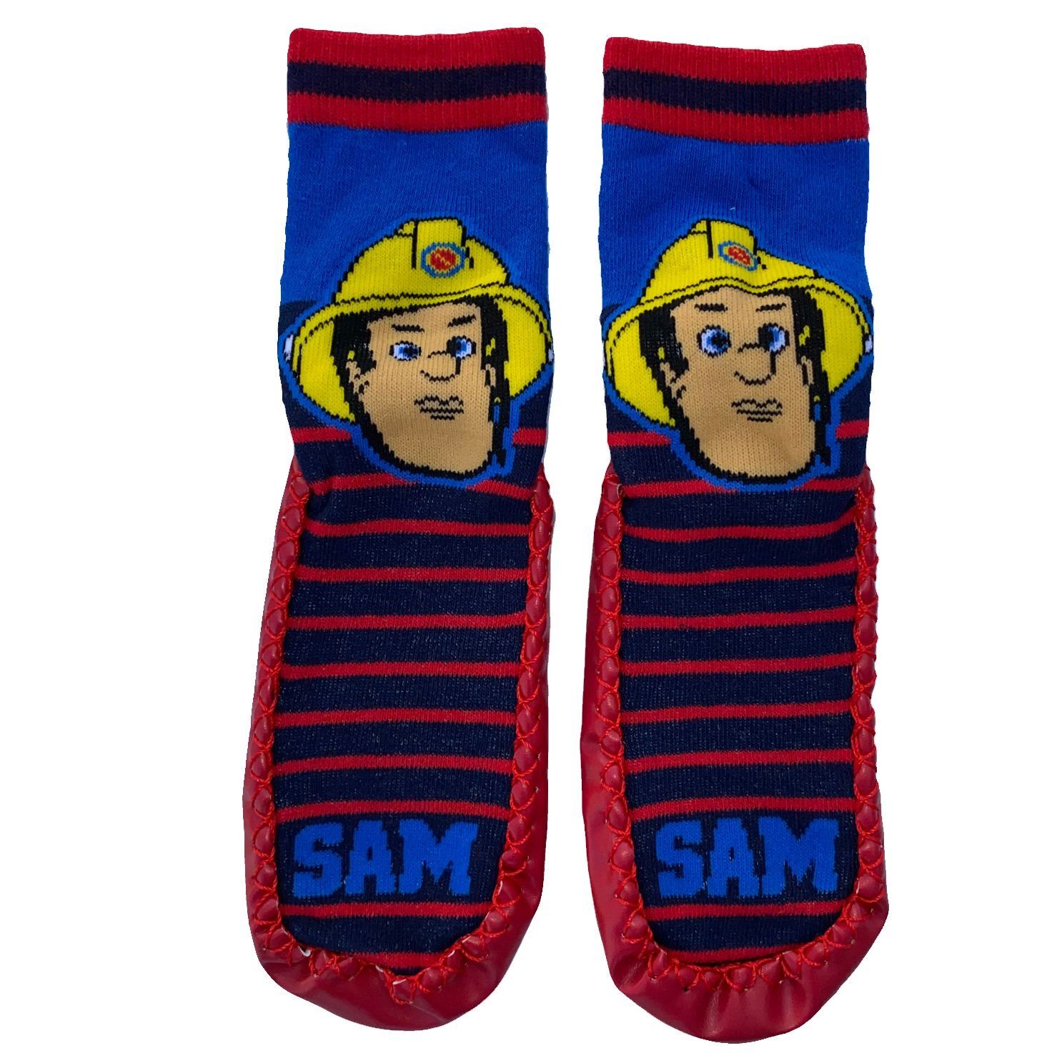 Feuerwehrmann Sam Feuerwehrmann Sam Jungen Strümpfe mit Sohle bequeme Hausschuhe Gr. 27 28 29 30 31 32 33 34 Hüttenschuhe KITA + Schule Hausschuh