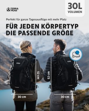 Terra Peak Wanderrucksack Airant 30, Rucksack klein mit belüftetem Netzrücken mittelgroß 30 Liter