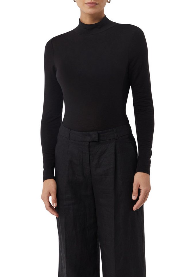 comma Langarmshirt mit Wollanteil