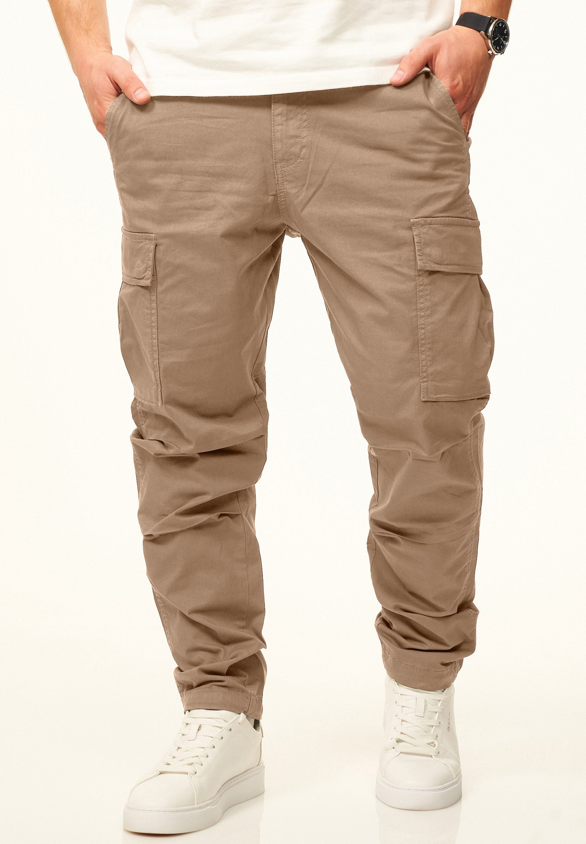 DAILY COTTON Cargohose als Stoffhose mit Stretch im Tapered Fit Chino Cargo Hose mit Gürtelschlaufen für Herren – Bild 2 von 5