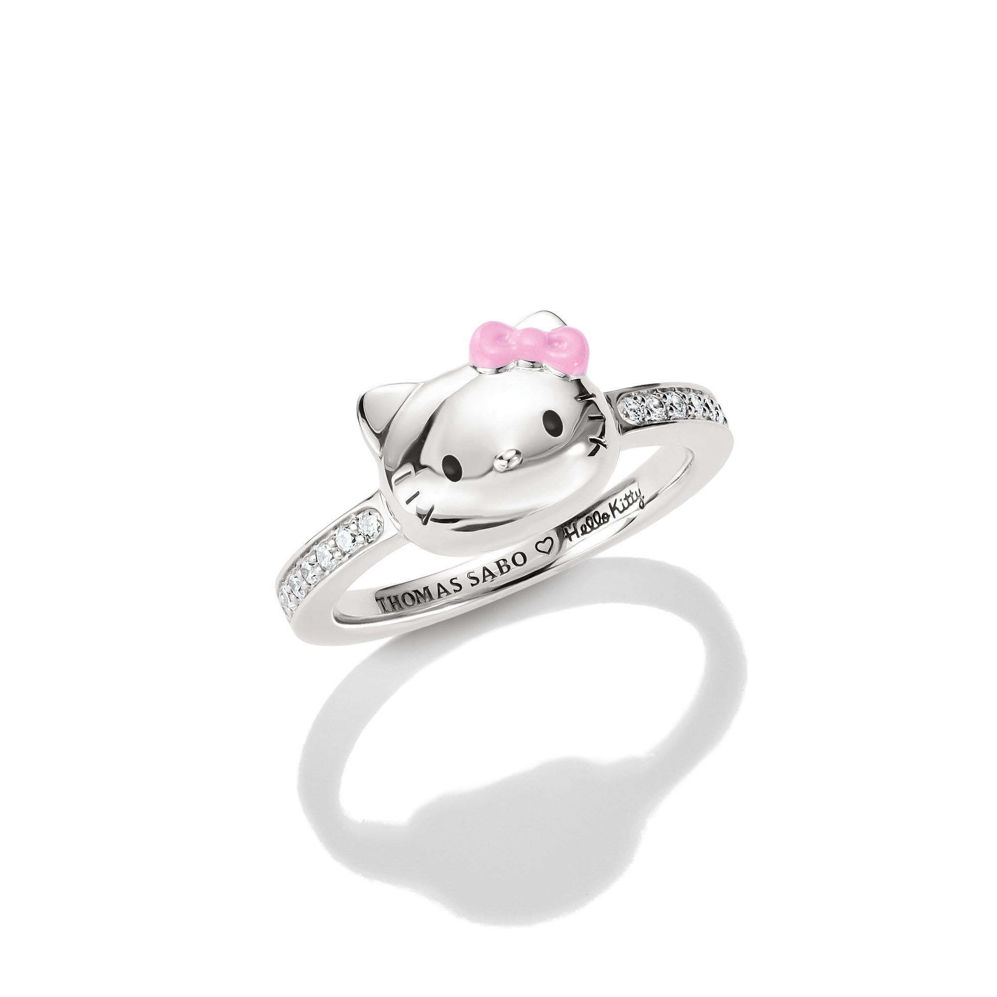THOMAS SABO Fingerring THOMAS SABO ♡ Hello Kitty Ring, mit Zirkonia (synth) - Emaille