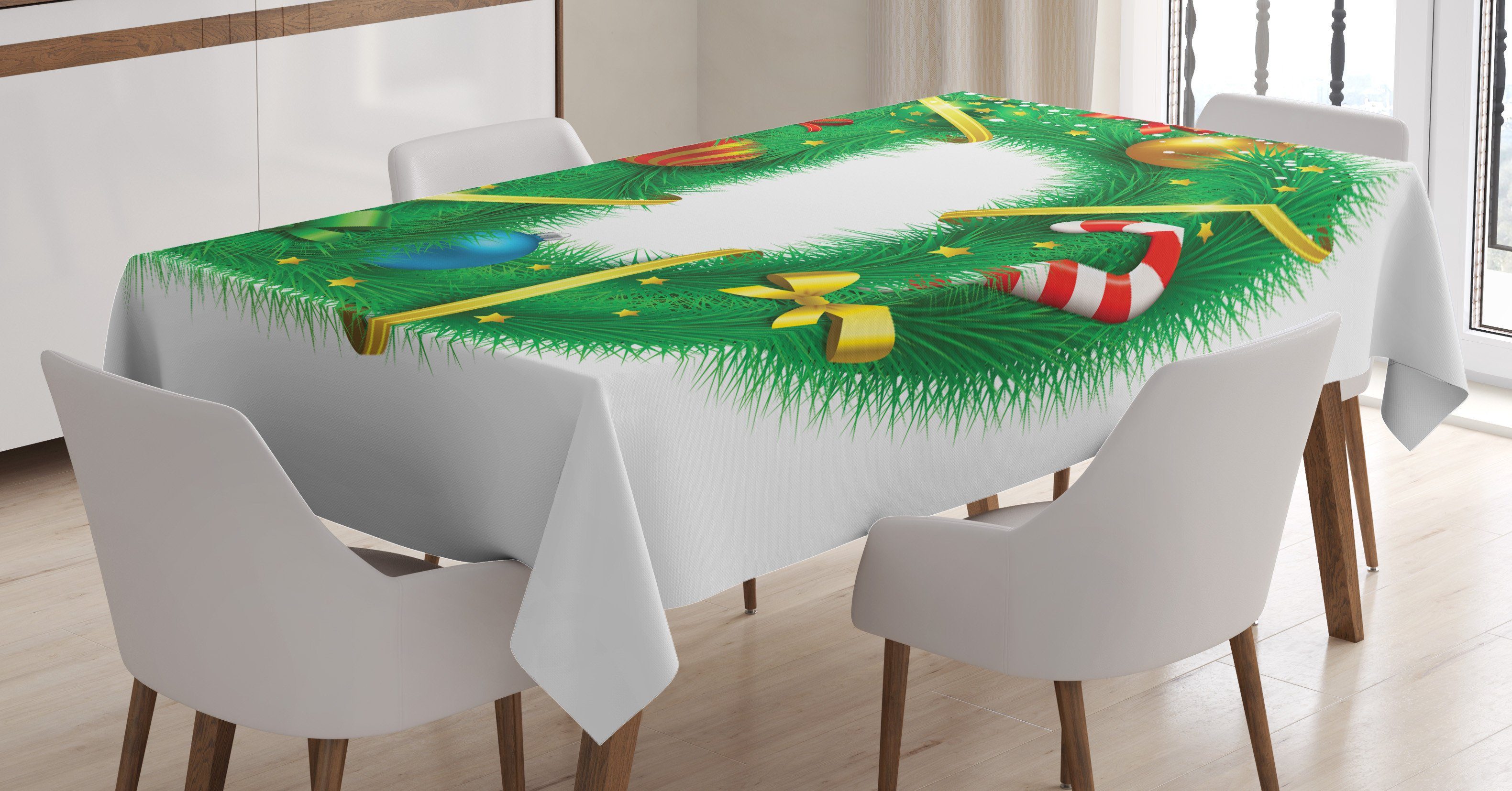 Abakuhaus Tischdecke Farbfest Waschbar Für den Außen Bereich geeignet Klare Farben, Weihnachtsalphabet D Motiv Brief