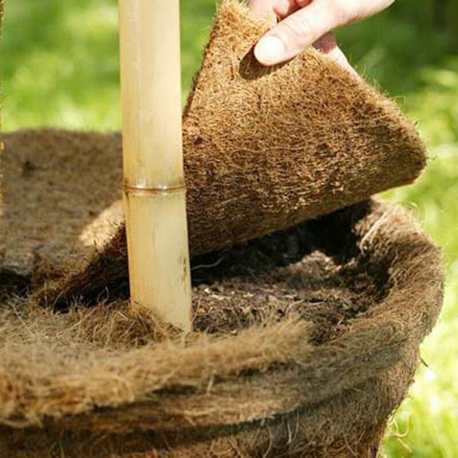 Rindenmulch Kokos-Mulchscheibe 25cm Kokosmatte Winterschutz Frostschutz Pflanzensc