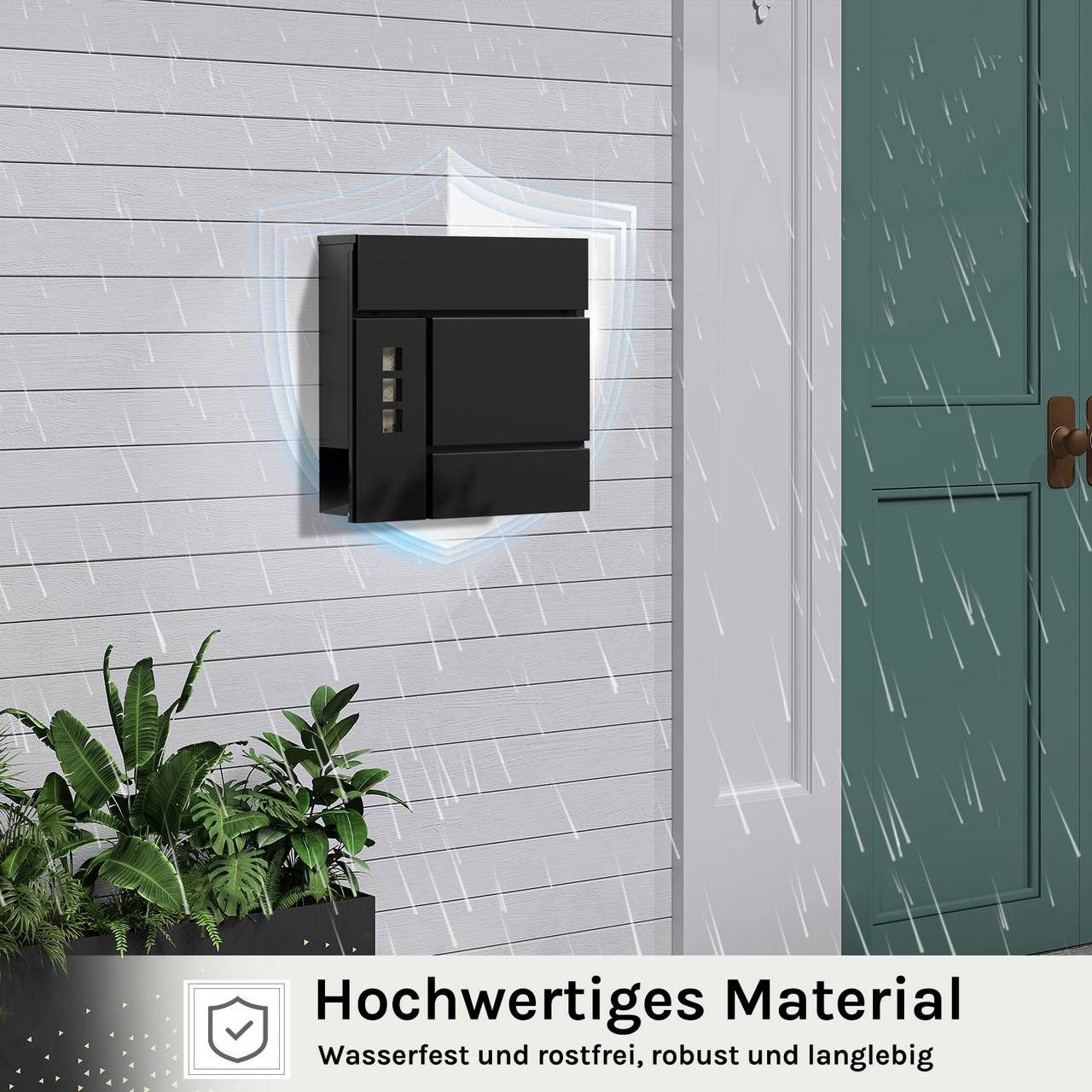 Woltu Wandbriefkasten (1-St), Postkasten mit Zeitungsfach günstig online kaufen