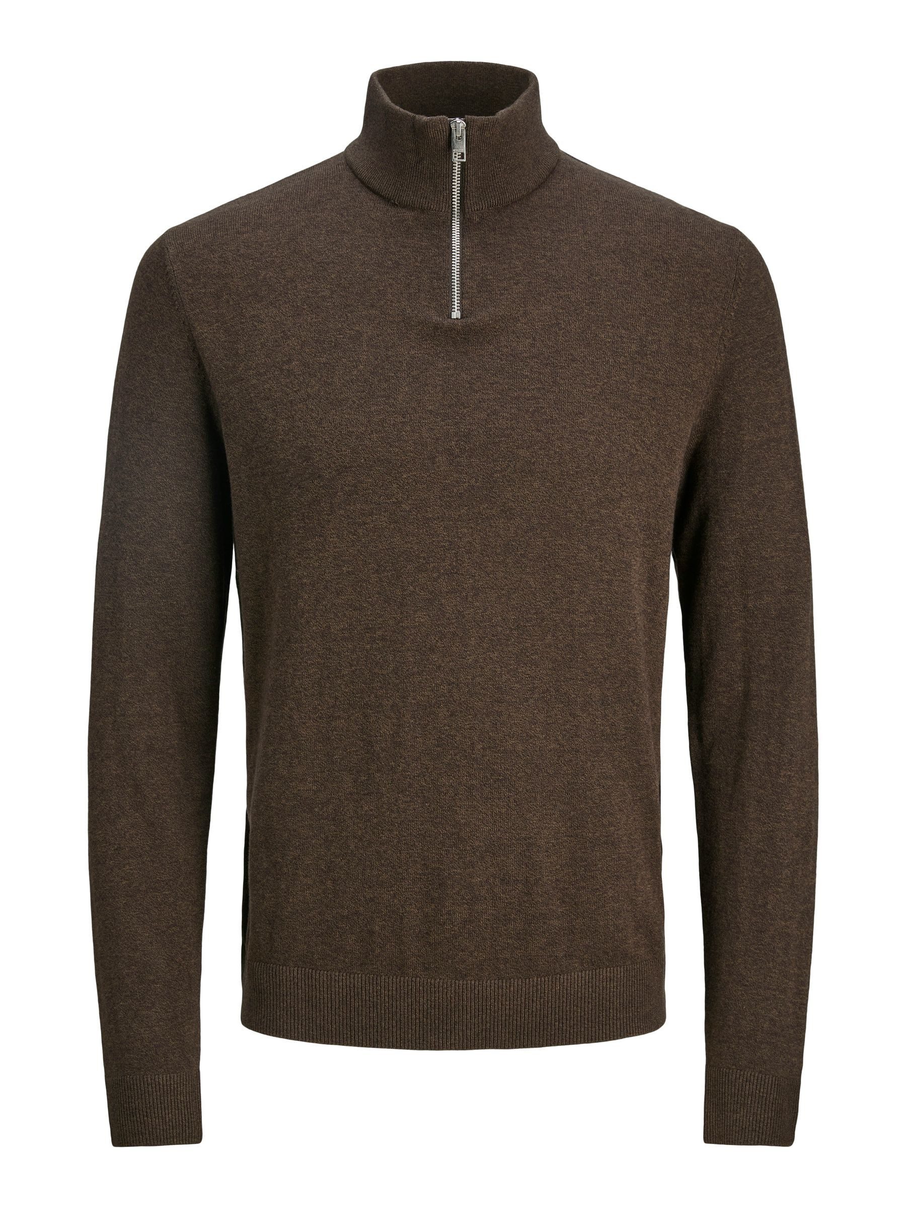 Jack & Jones Strickpullover Dünner Strickpullover Half Zip Stehkragen JJEEM günstig online kaufen