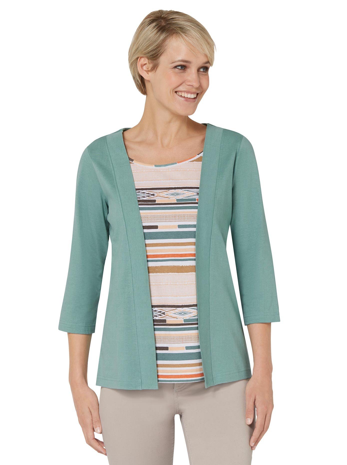 Damen Shirts Classic Basics 2-in-1-Shirt 2-in-1-Shirt (1-tlg)