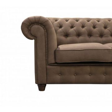 JVmoebel Chesterfield-Sofa Taupe Chesterfield Couch luxus Design Modern 3-er Sofort Neu, Made in Europe