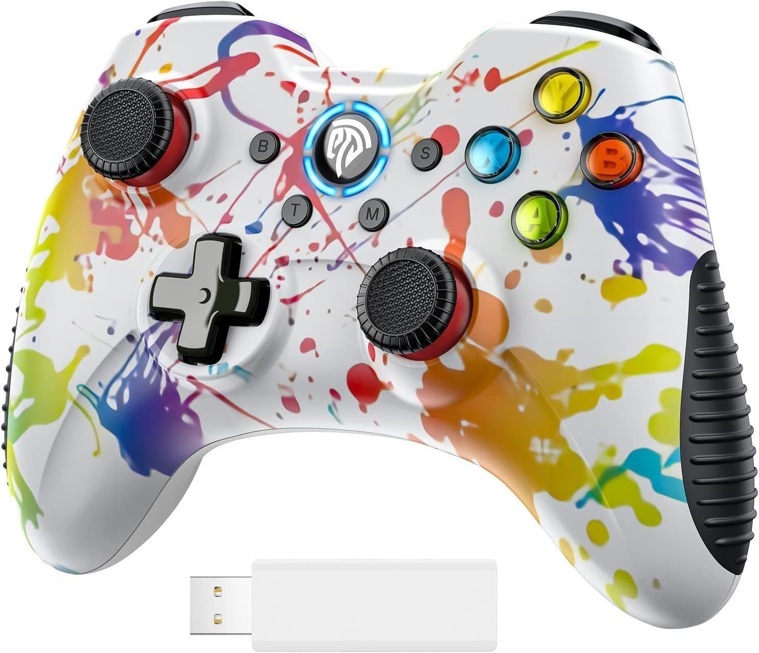 Game Controller, Wireless Gamepad mit Dual Vibration PC Gaming Gamepad