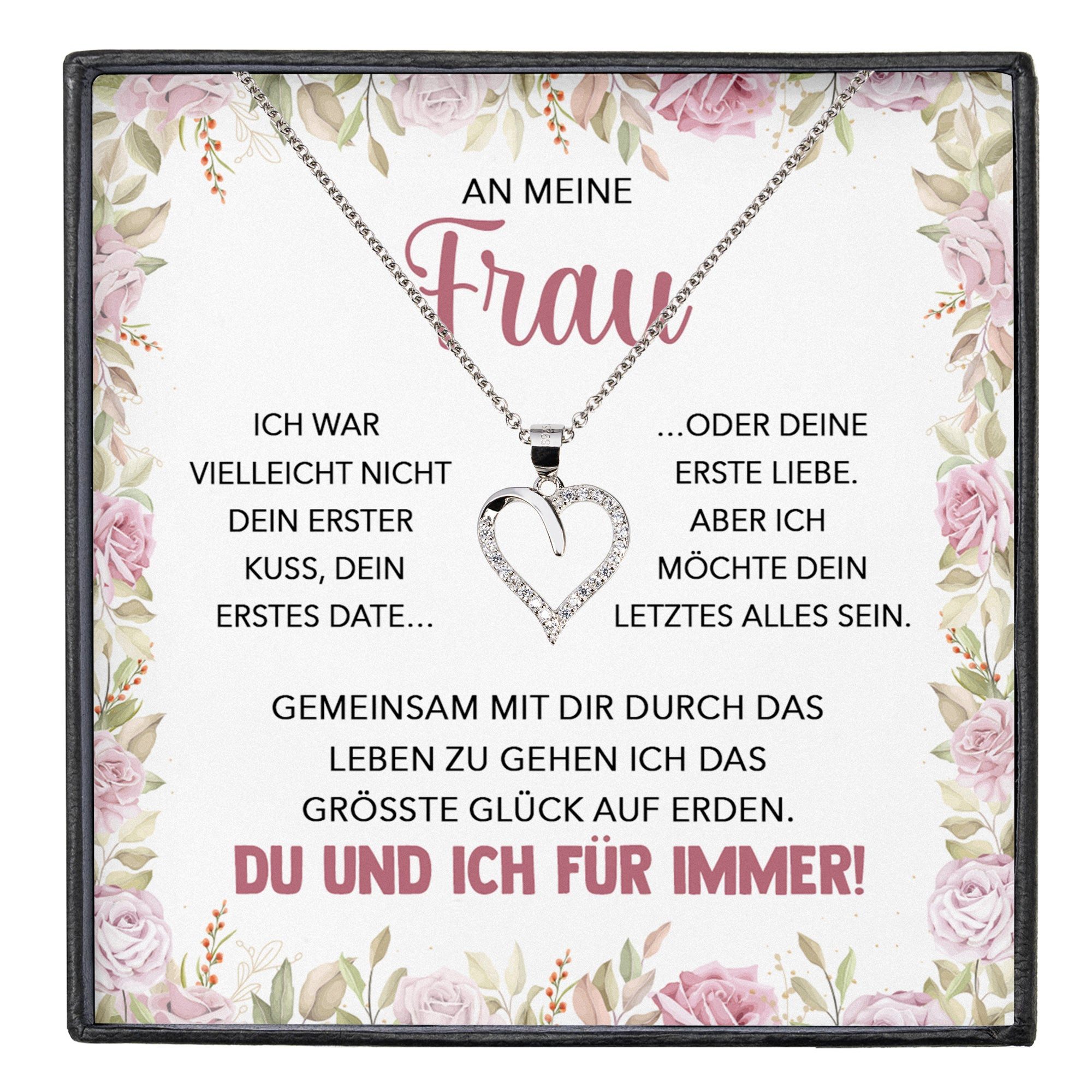 Valentinstagsgeschenk 22Feels Schmuckset An Meine Frau Ich Liebe Dich Geschenk Hochzeitstag Herz Kette Frauen (inkl. Geschenktasche, Karte, Poliertuch