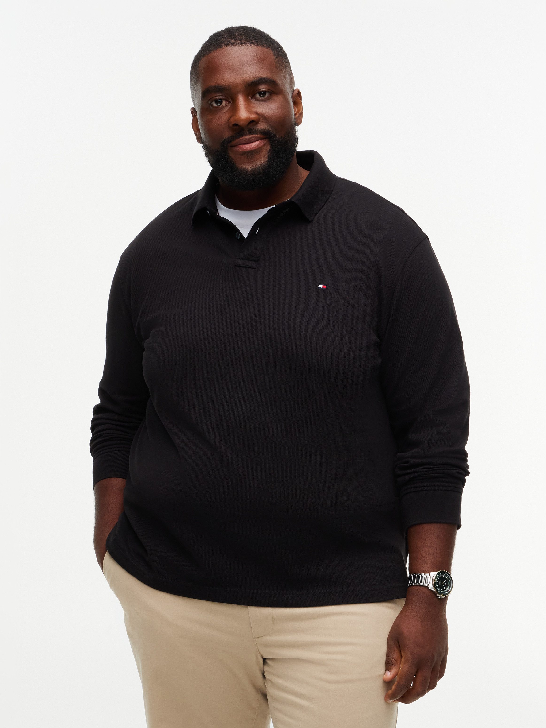Tommy Hilfiger Big & Tall Langarm-Poloshirt BT-1985 REGULAR LONGSLEEVE Große Größen, Stretch-Pique
