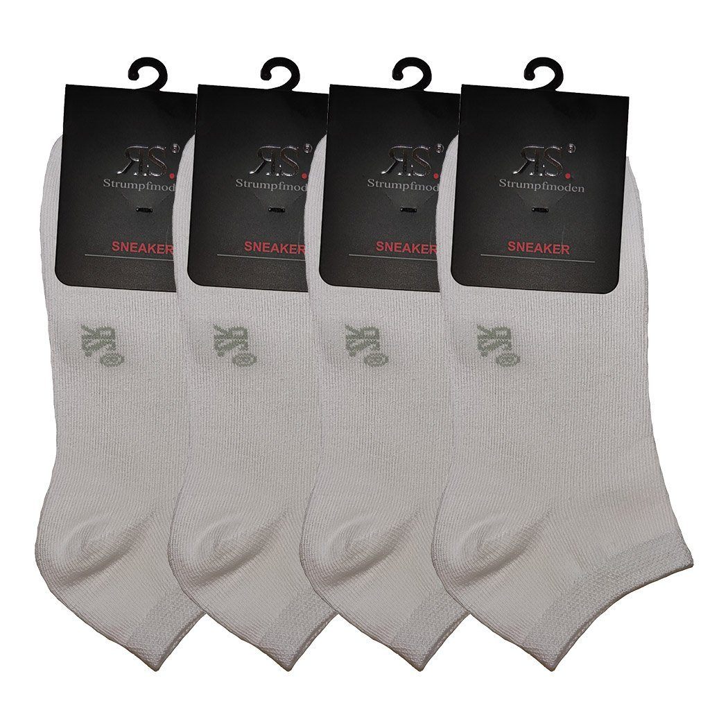 Riese Strümpfe Sneakersocken Unisex hautfreundlicher 4-Paar, 4-er COTTON Baumwolle aus Weiß (Spar-Pack, Sneaker-Socken Pack)