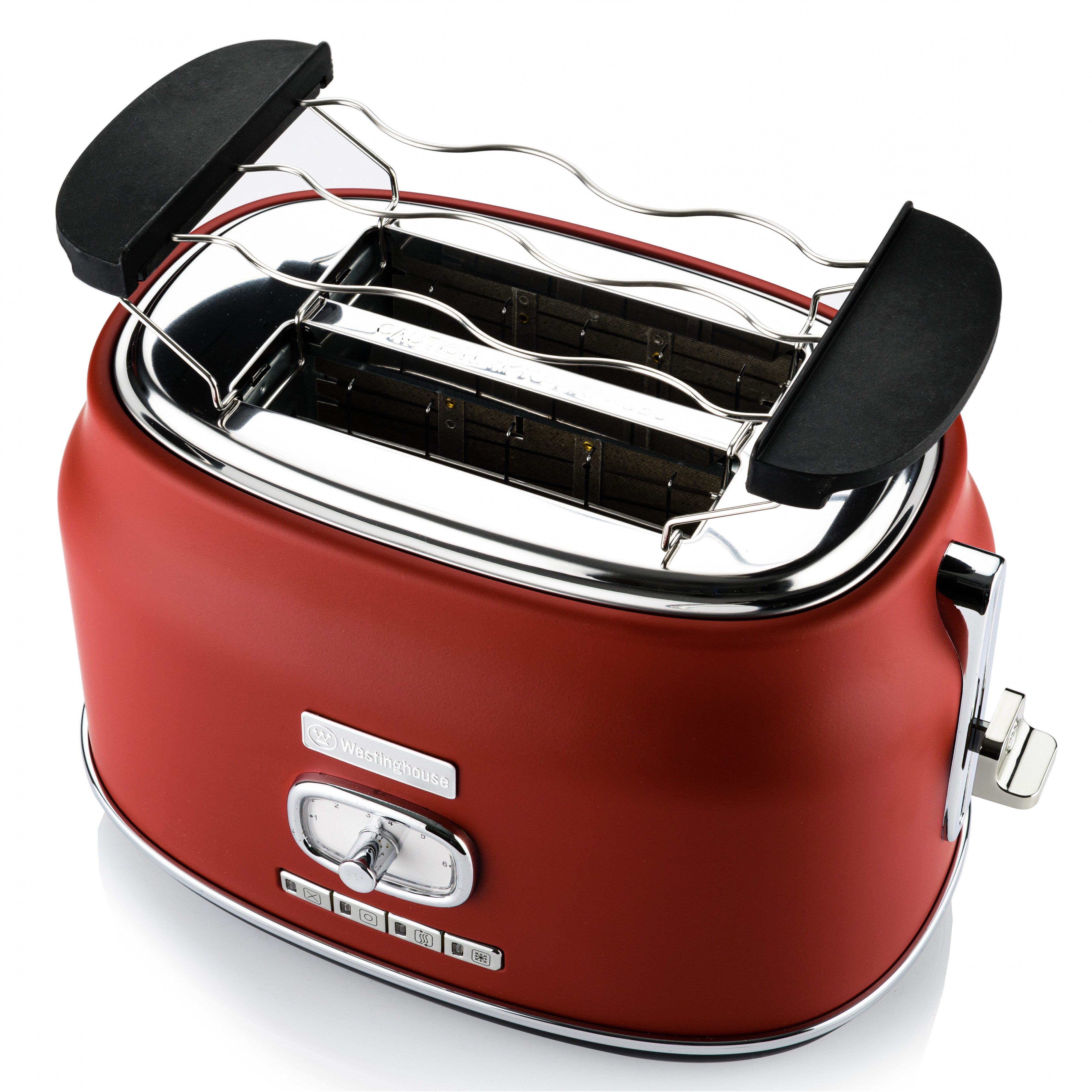 Westinghouse Toaster WKTTB857, Krümelschublade 6 Stufen, 2 kurze Schlitze, für 2 Scheiben, 815 W, Auftau-, Aufwärm-Funktion, Überhitzungsschutz