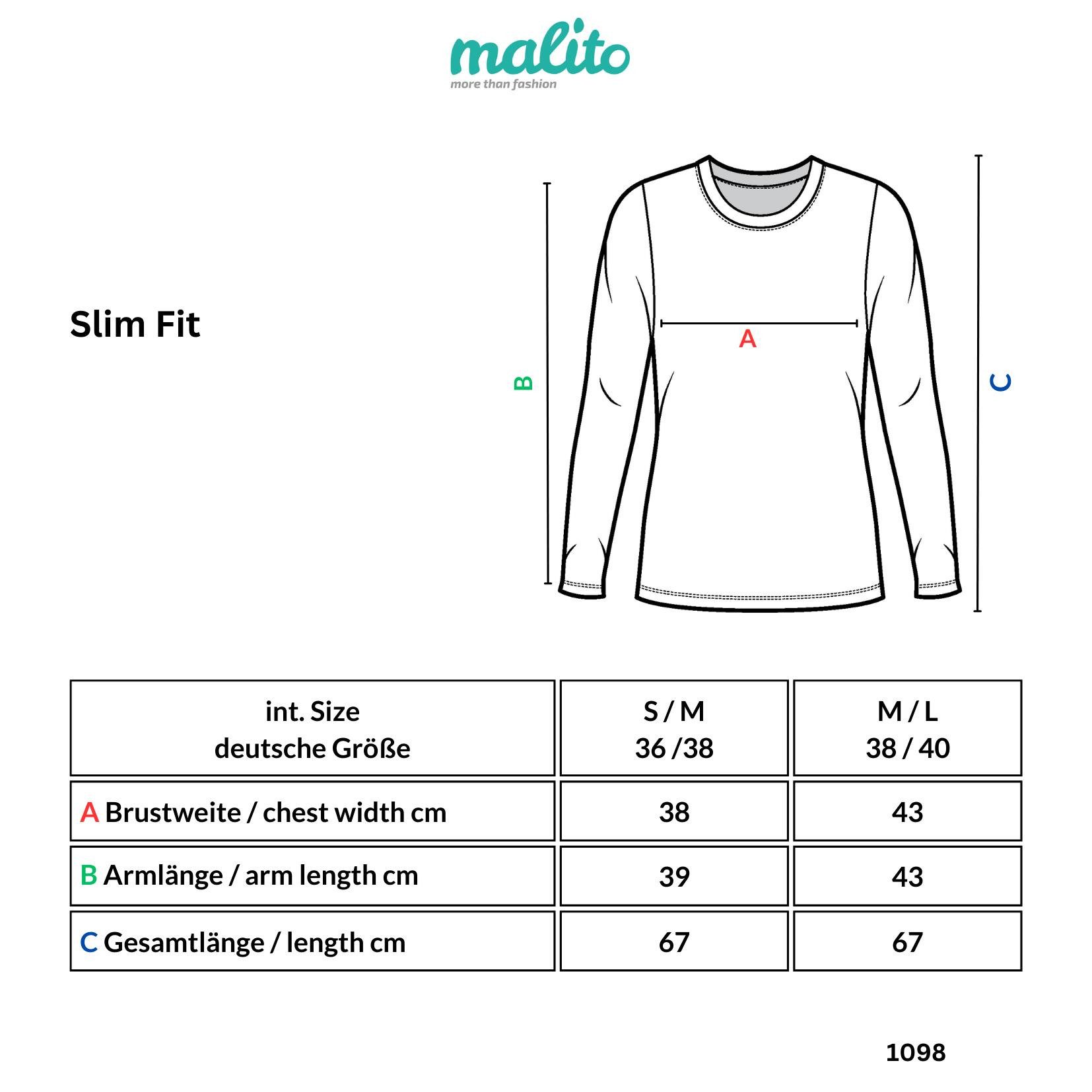 Muse Rundhalsshirt Basic 3/4 Arm Longshirt Skinny Fit 1098