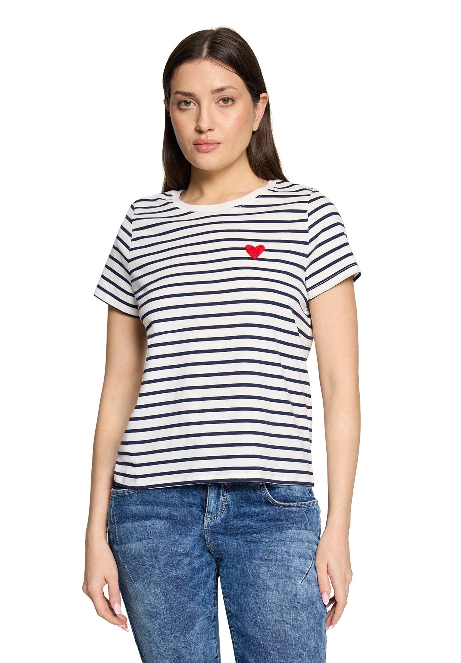 Cartoon Kurzarmshirt Damen mit Rundhalsausschnitt (1-tlg)