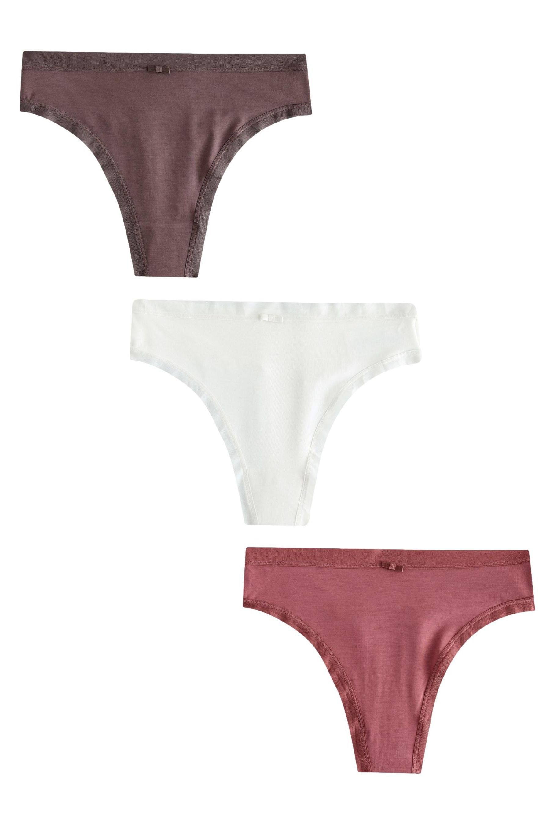 Next Tanga 3er-Pack Slips aus Modal und Mesh, Hochbund-Tanga (3-St)