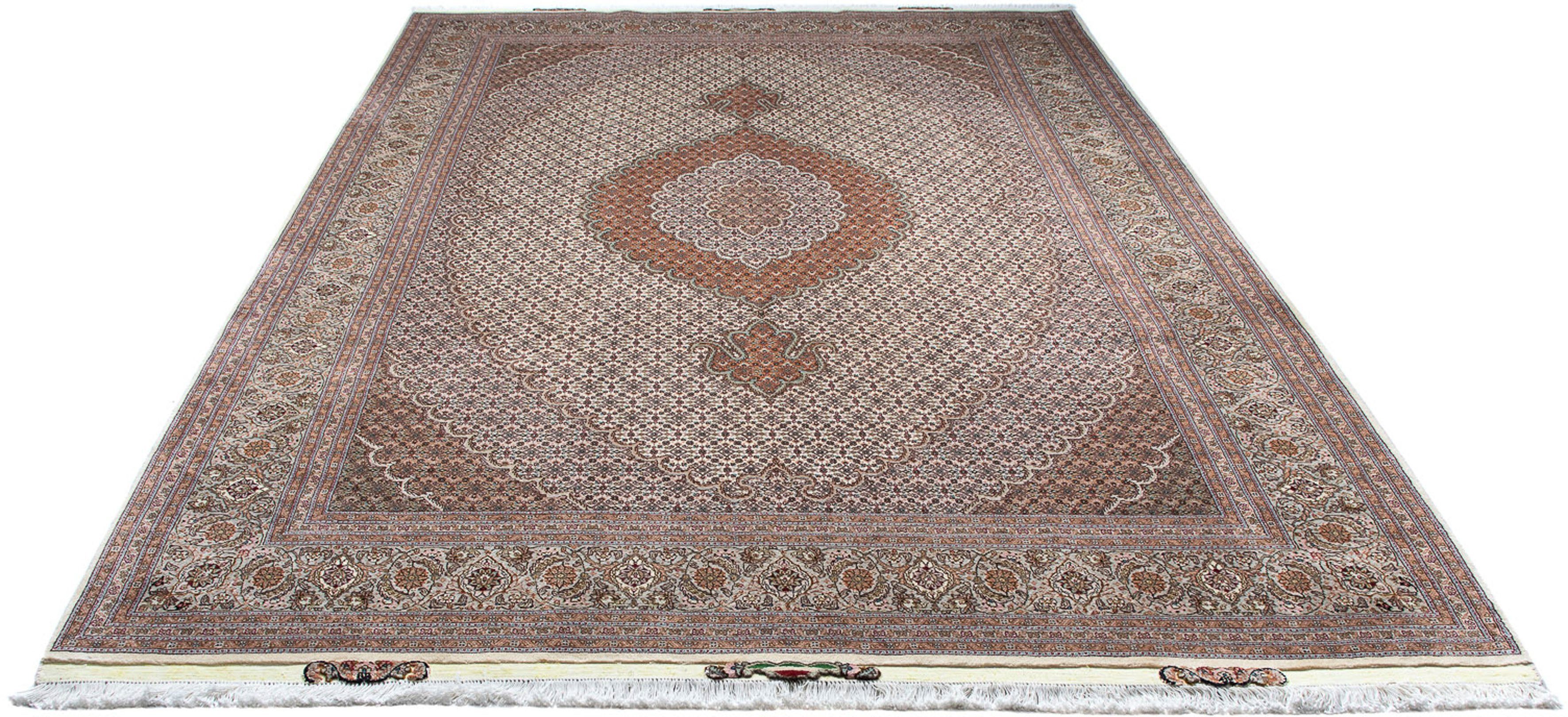 Orientteppich Perser - Täbriz - 312 x 200 cm - beige, morgenland, rechteckig, Höhe: 10 mm, Wohnzimmer, Handgeknüpft, Einzelstück mit Zertifikat