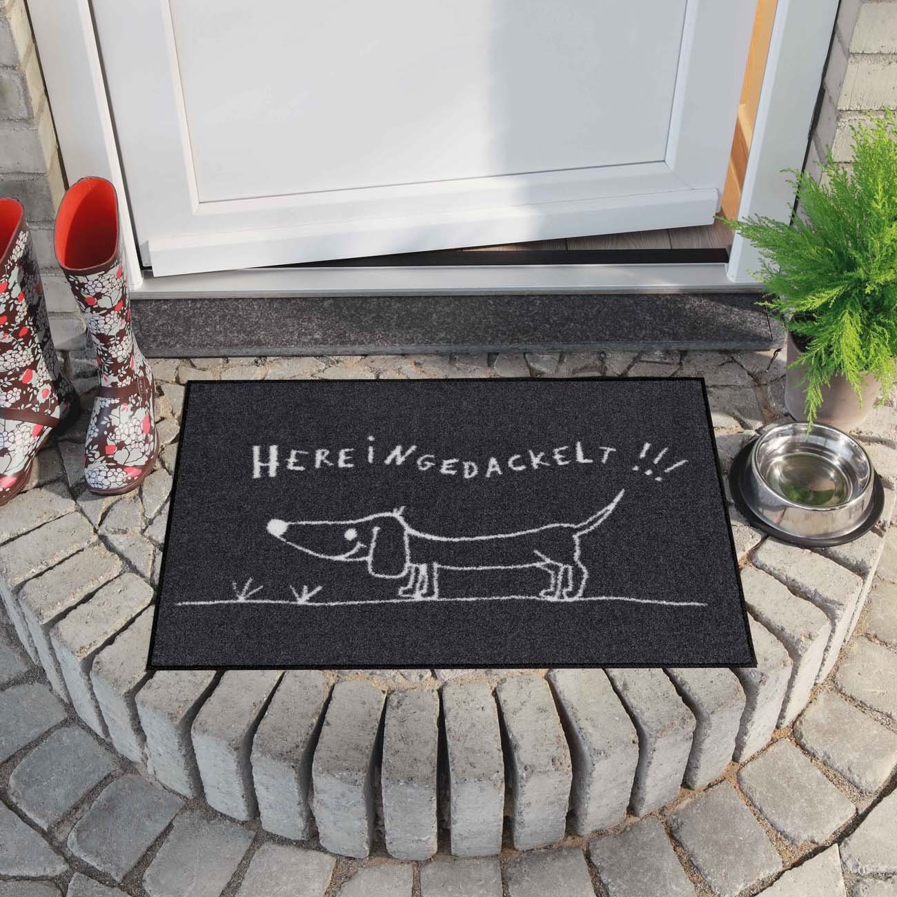 Salonloewe Fußmatte Fußmatte 50x75 Hereingedackelt grau, Eingangsmatte norm günstig online kaufen