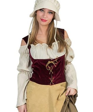 Karneval-Klamotten Kostüm Mittelalter Freifrau Magd Damenkostüm, langes Kleid Frauenkostüm Karneval Fasching