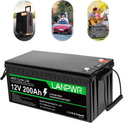 Rutaqian 12V 200Ah LiFePO4 Batterie mit LED-Anzeige 8000+ zyklenfeste Batterien Akku, Lithium-Eisen-Phosphat wiederaufladbarer Akku Solarenergiespeicher