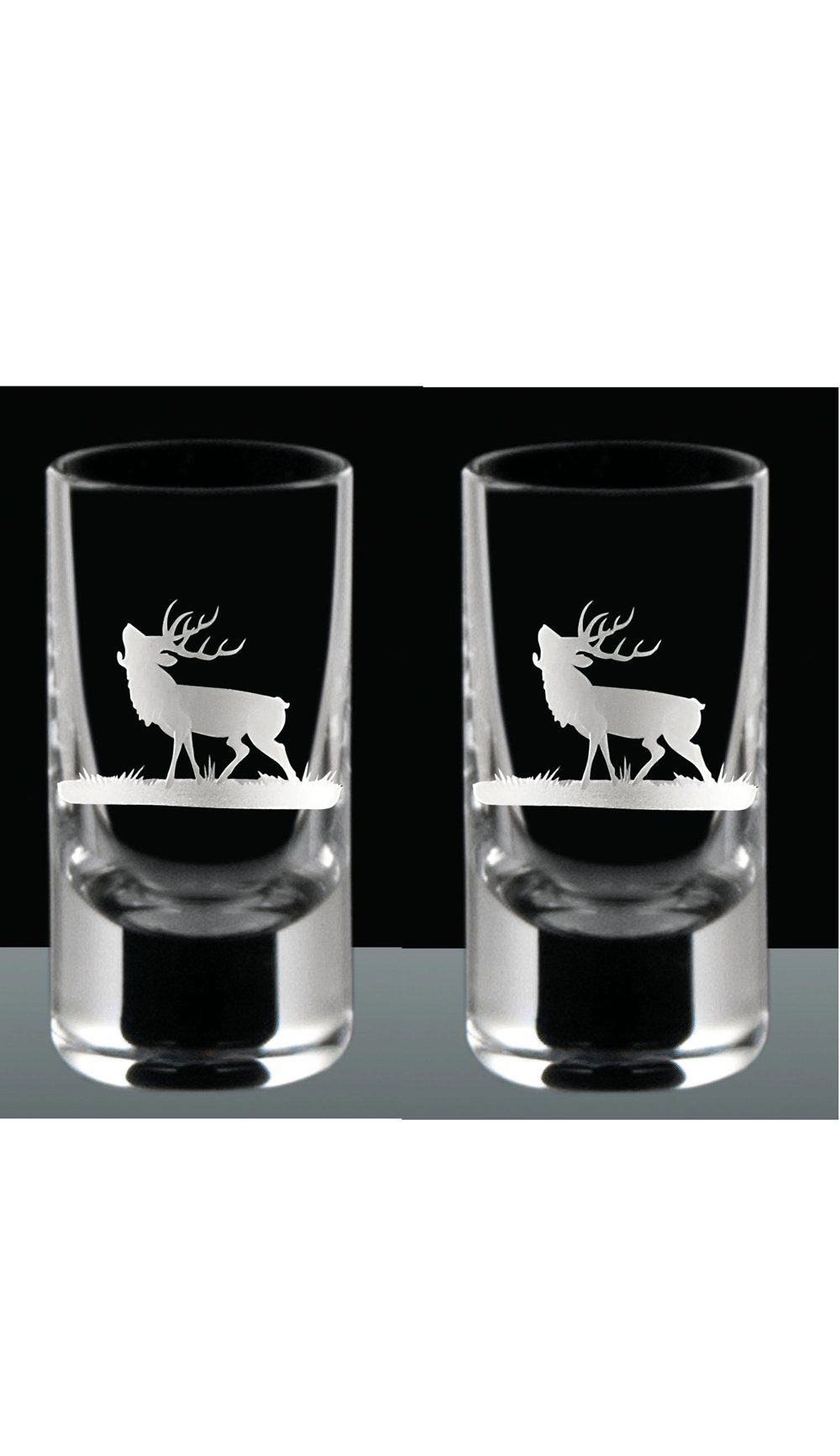 Likörbecher Stamperl Schnapsglas Hirsch 2 er Set