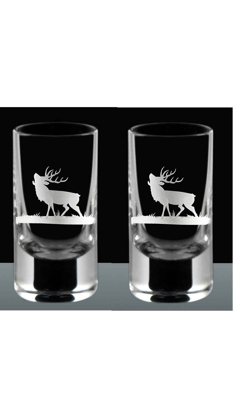 Steinnacher Bärbel Likörbecher Stamperl Schnapsglas Hirsch 2 er Set, Glas