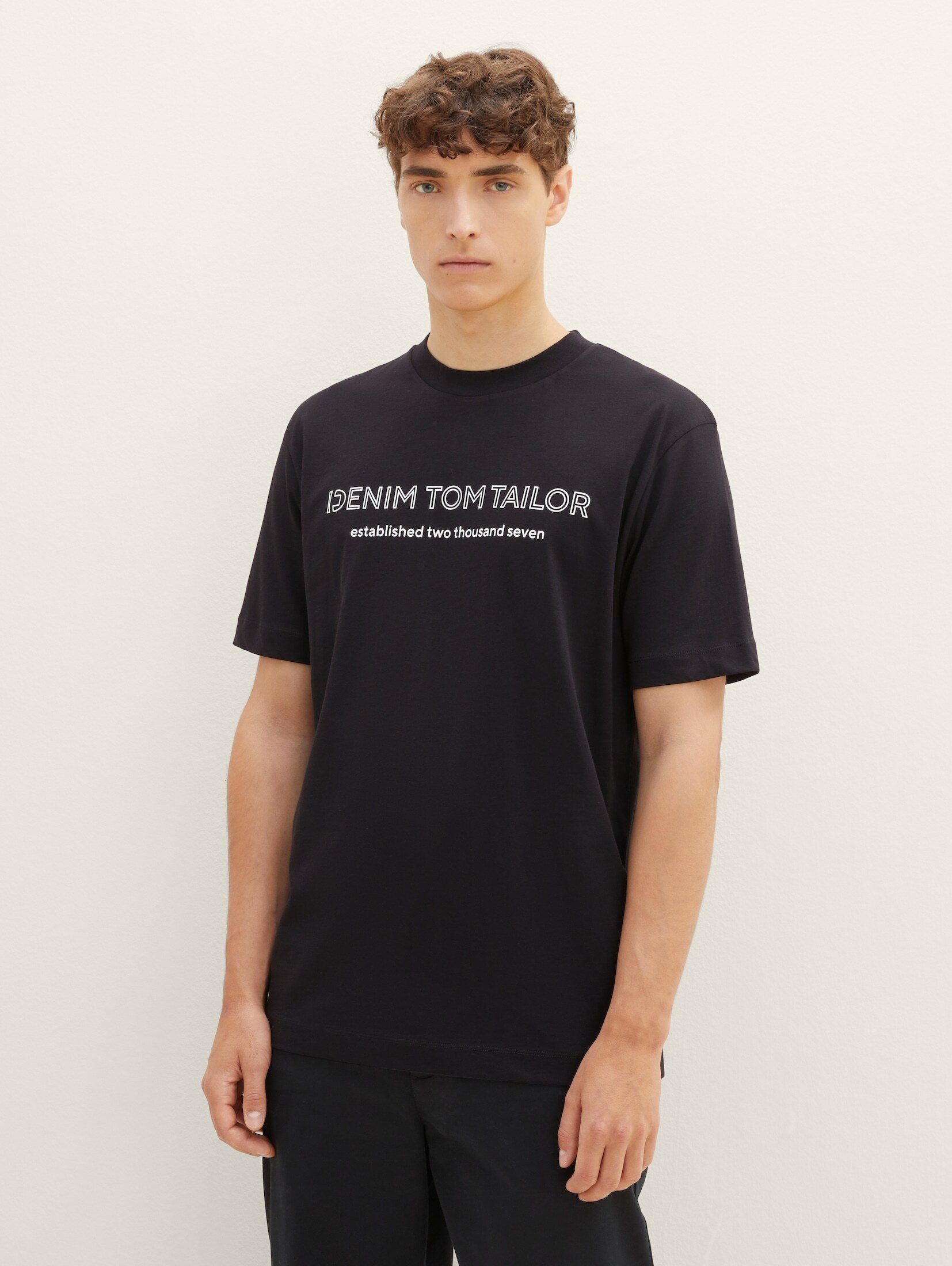 TOM TAILOR Denim T-Shirt T-Shirt mit Logoprint Black