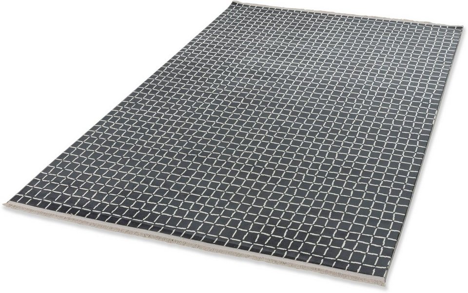 Teppich Magic 6104, SCHÖNER WOHNEN-Kollektion, rechteckig, Höhe: 7 mm, Hoch  Tief Struktur, mit Viskose, weich und glänzend, 1,3 Kg/m² Gesamtgewicht