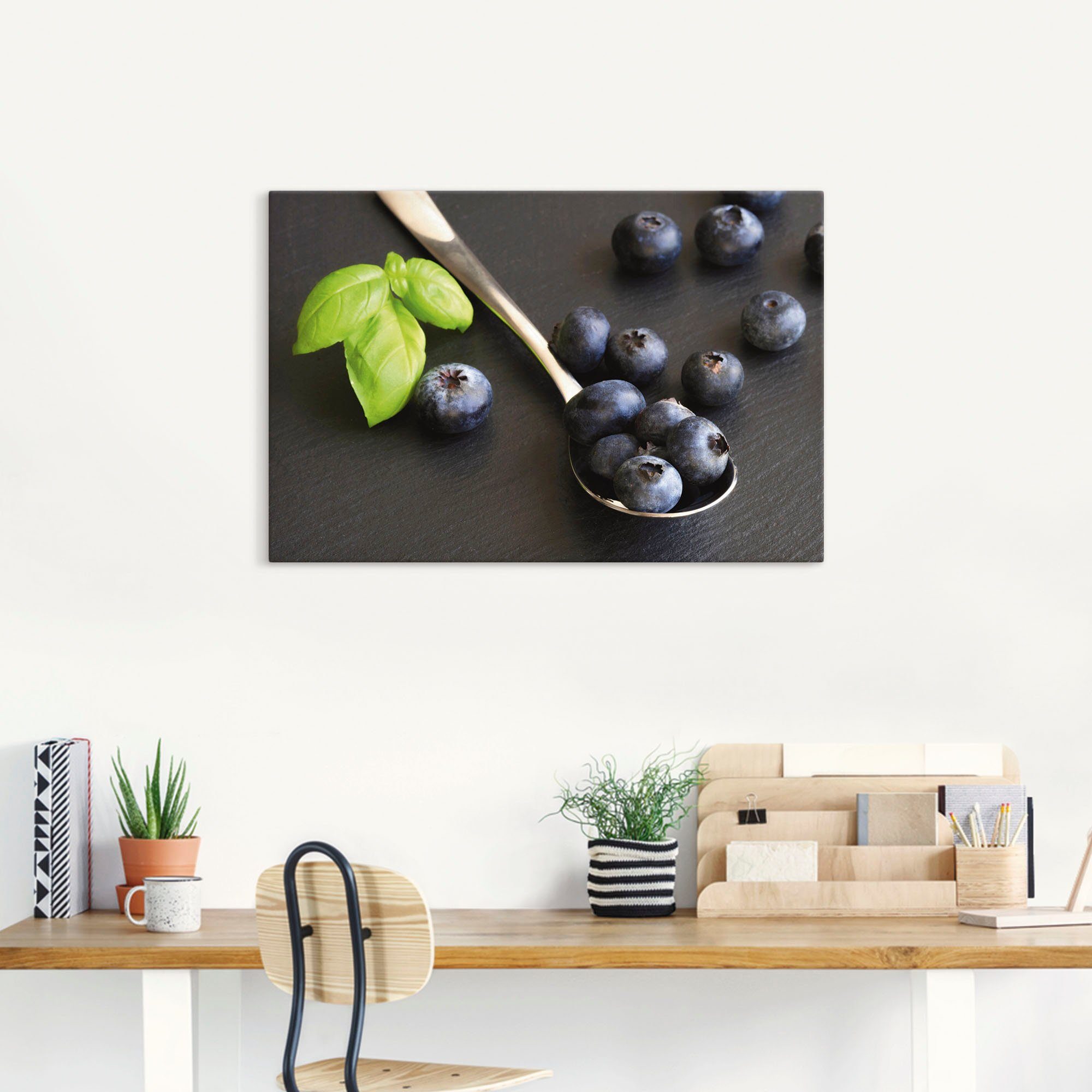 Artland Wandbild als Obst Poster in St), Leinwandbild, Größen Alubild, Bilder oder Wandaufkleber Heidelbeeren, versch. (1