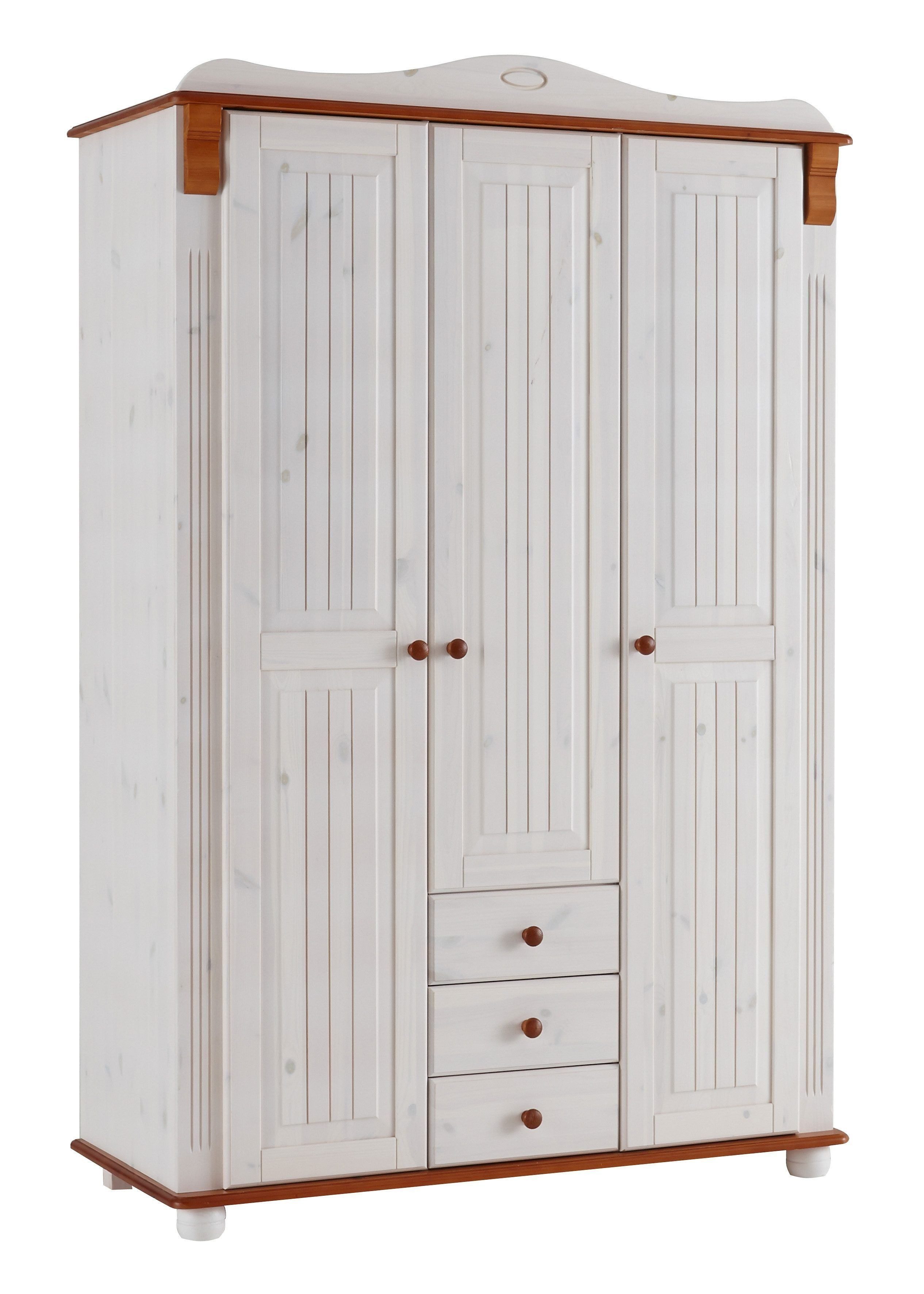 OTTO home Kleiderschrank Adele (Breite x Höhe x Tiefe ca: 130 cm x 191 cm x 53,5 cm) aus massiver Kiefer, Landhausstil