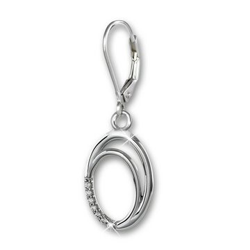 SilberDream Paar Ohrhänger SilberDream Ohrringe Zirkonia weiß 925 (Ohrhänger), Damen Ohrhänger Ovale aus 925 Sterling Silber, Farbe: silber, weiß