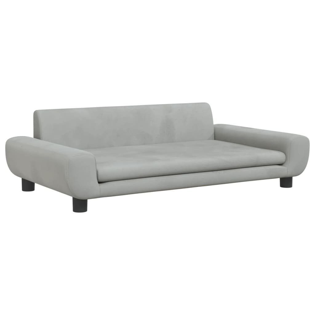 vidaXL Kindersofa Kindersofa Hellgrau 100x54x33 cm Samt Kindercouch Kindermöbel Kinderzi
