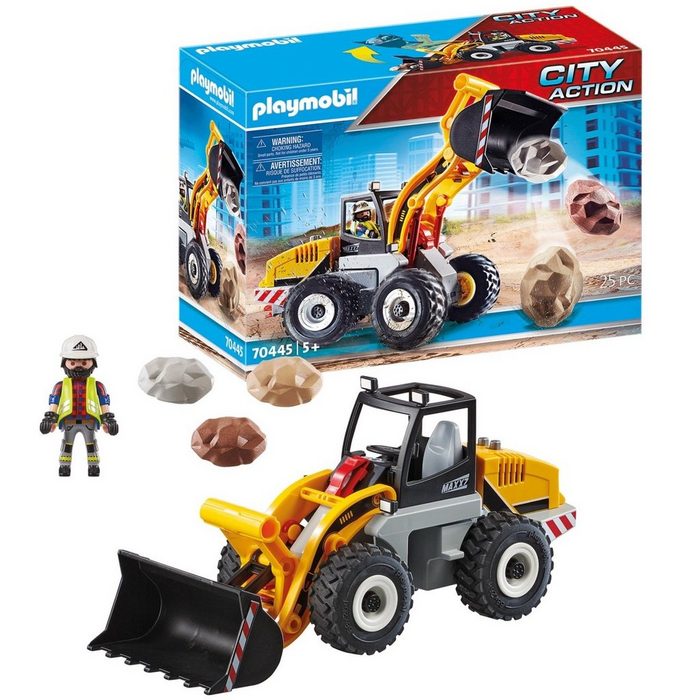 Playmobil® Spielwelt City Action Radlader Baustelle 70445 Schauffel-Bagger Bau-Fahrzeug Stadt Spielzeug-Figur