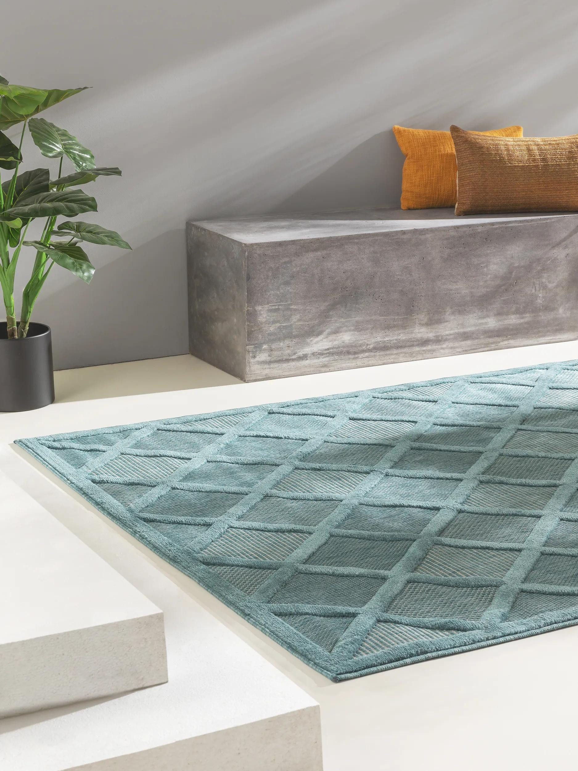 benuta Outdoorteppich Bonte, rechteckig, Höhe: 5 mm, Teppich Wohnzimmer, Schlafzimmer, Esszimmer, Flur, Kunstfaser, Cozy