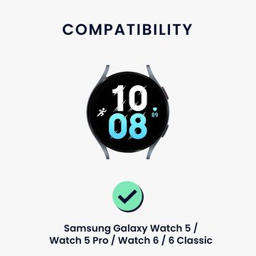 kwmobile Uhrenarmband Sportarmband für Samsung Galaxy Watch 5 / Watch 5 Pro / Watch 6 / 6, Leder Fitnesstracker Ersatzarmband Uhrenverschluss