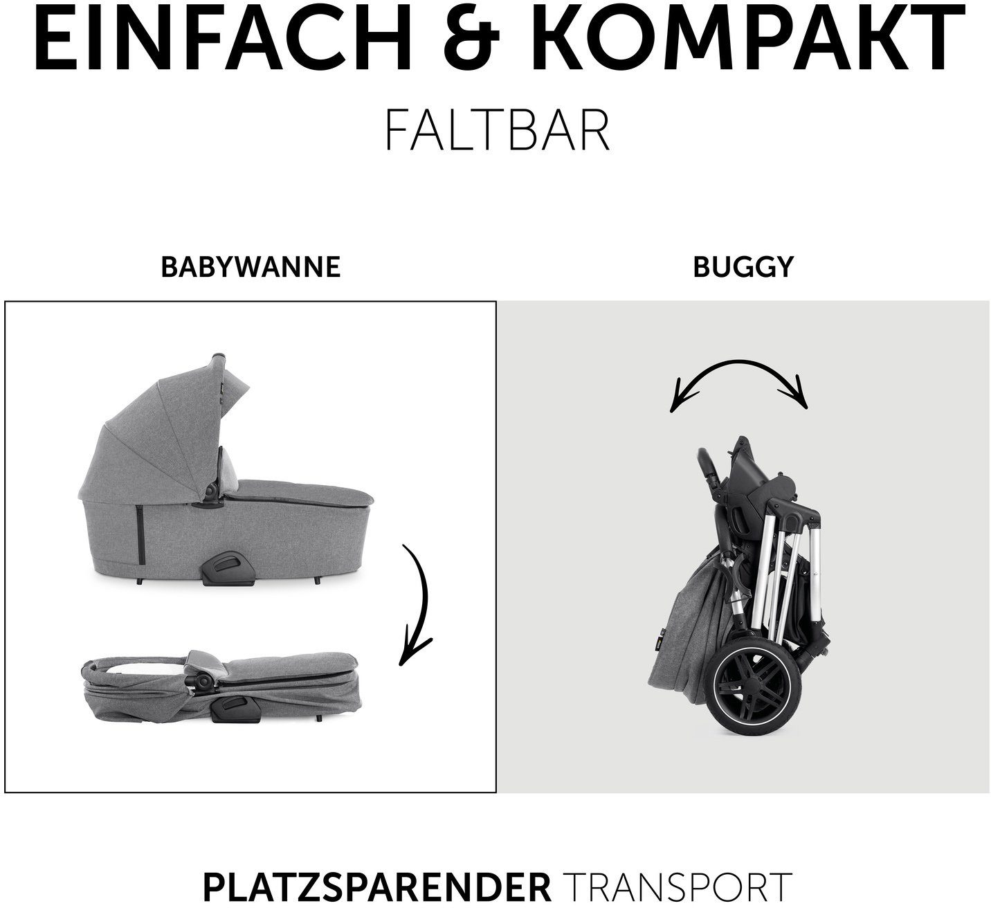 (3-tlg), und X, Kombi-Kinderwagen Hauck mit Vision Sportwagenaufsatz Babywanne silver/grey,