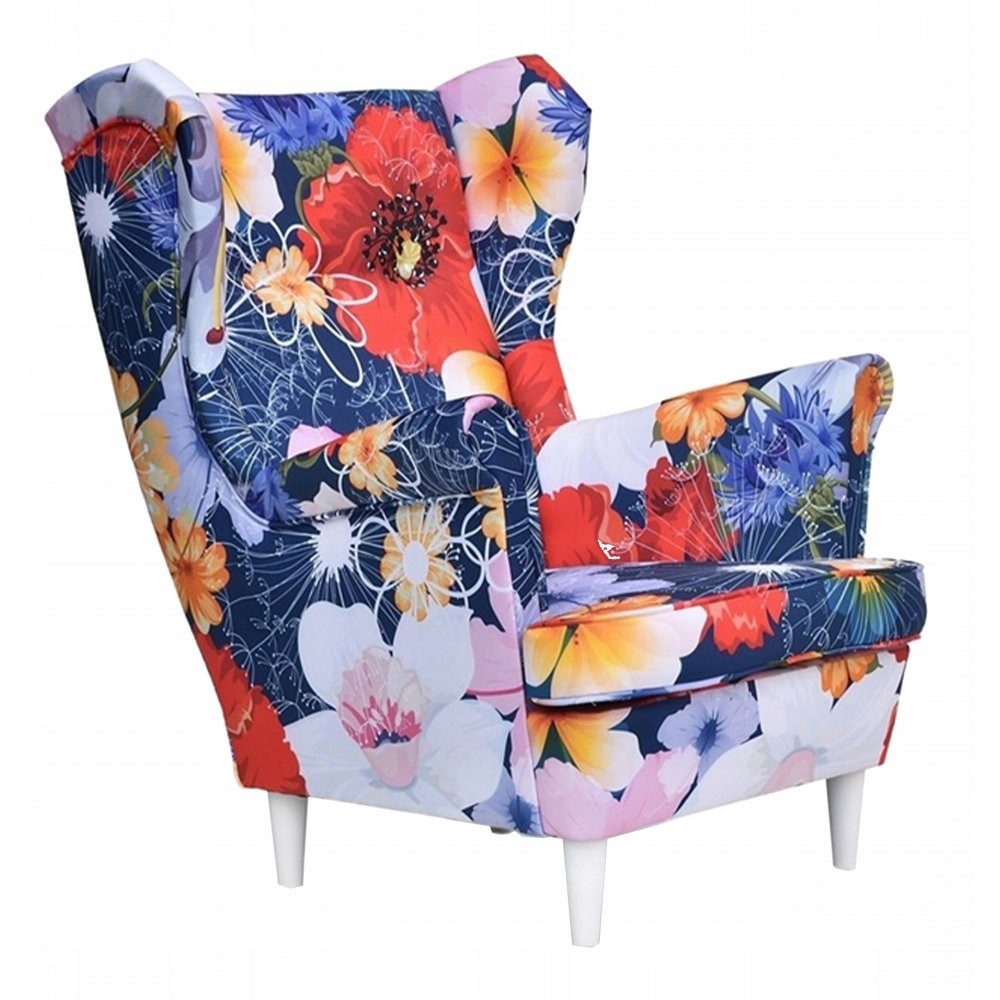 Family Meble Sessel Family Meble ARI Print Ohrensessel M 70 Blumenmuster 84x104x92 cm