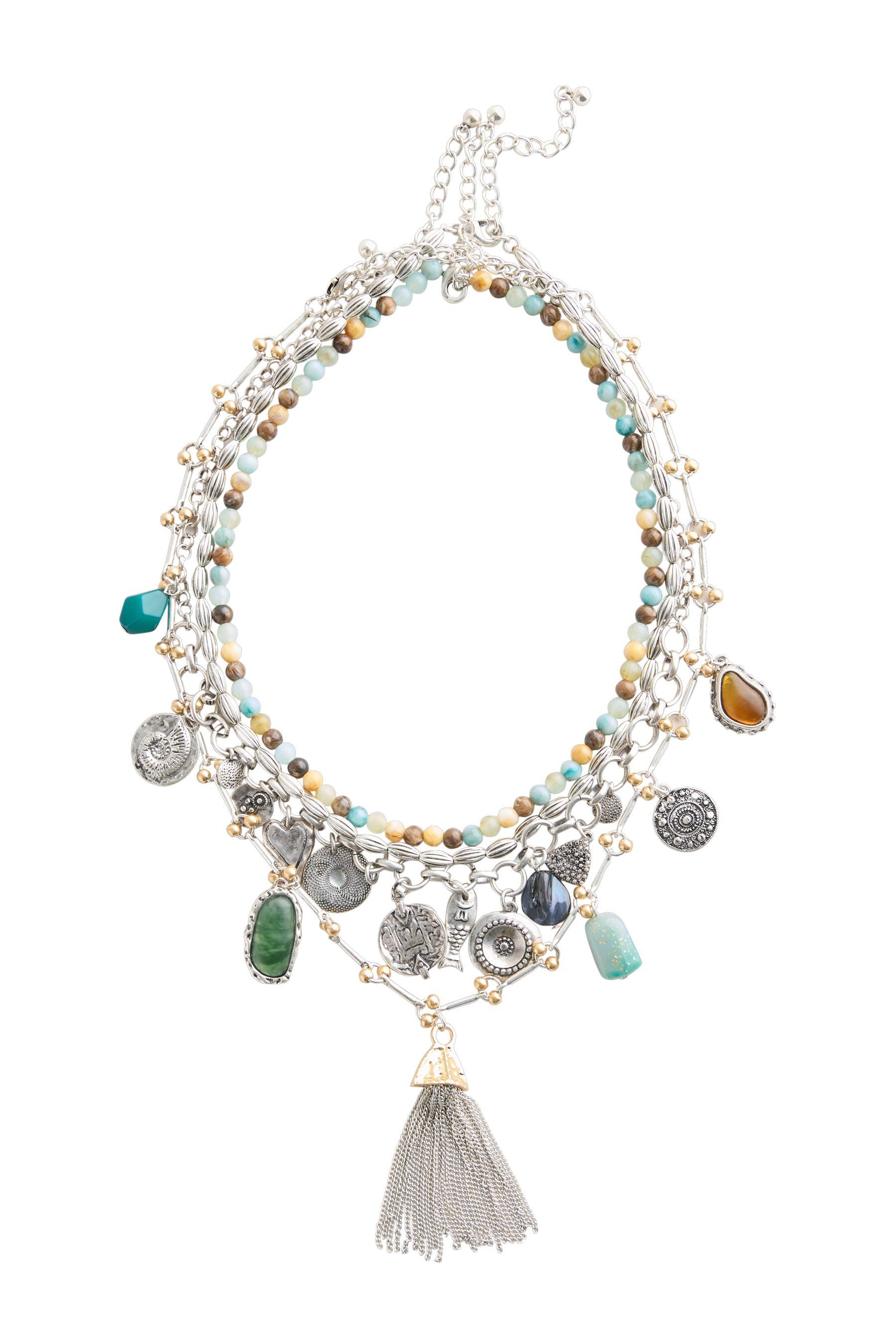 Next Charm-Kette Mehrlagige, auffällige Boho-Halskette (1-tlg)