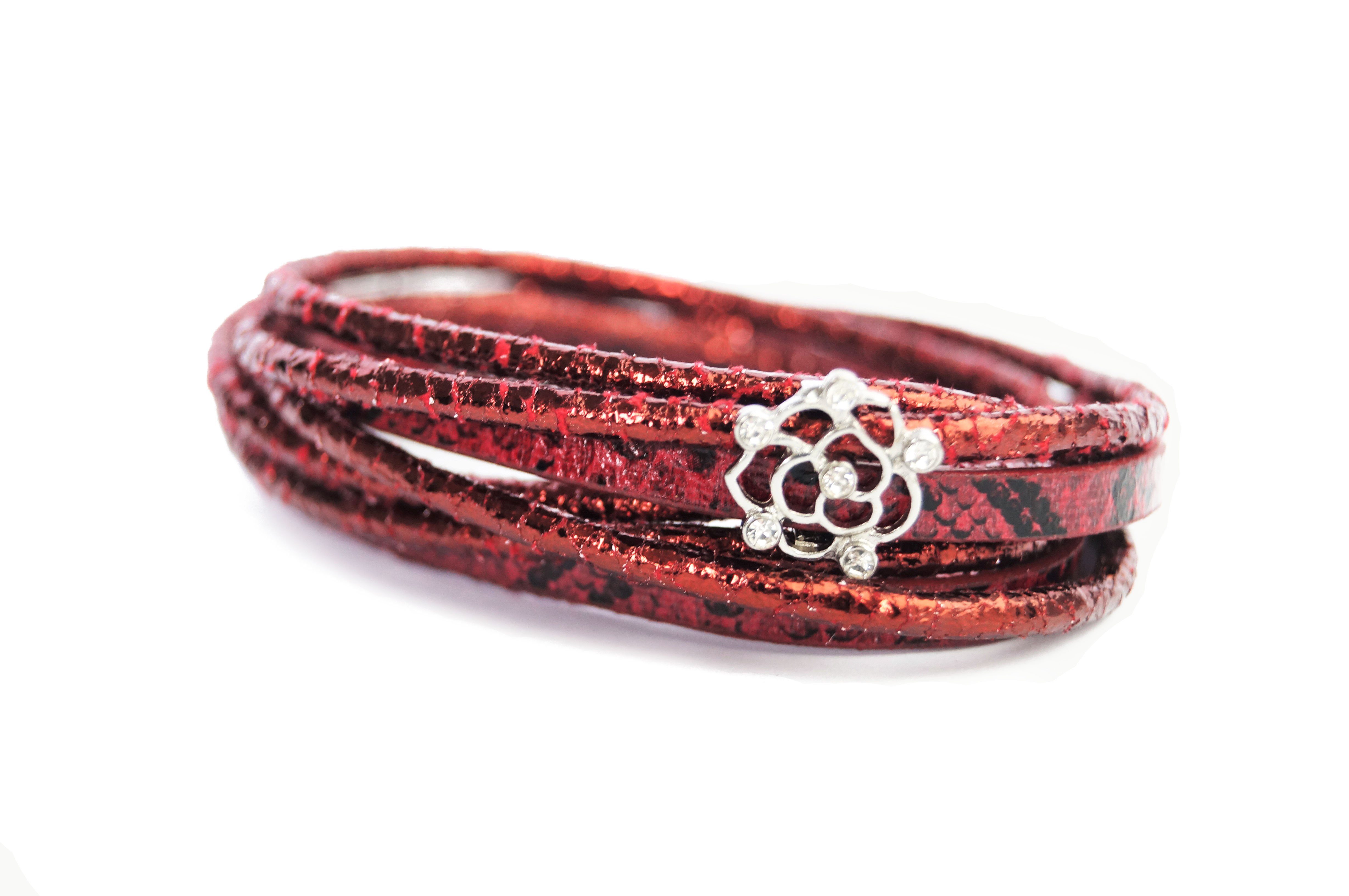 FUNK since 1776 Wickelarmband Red Look Doppel-Wickelarmband, mit Magnetverschluss