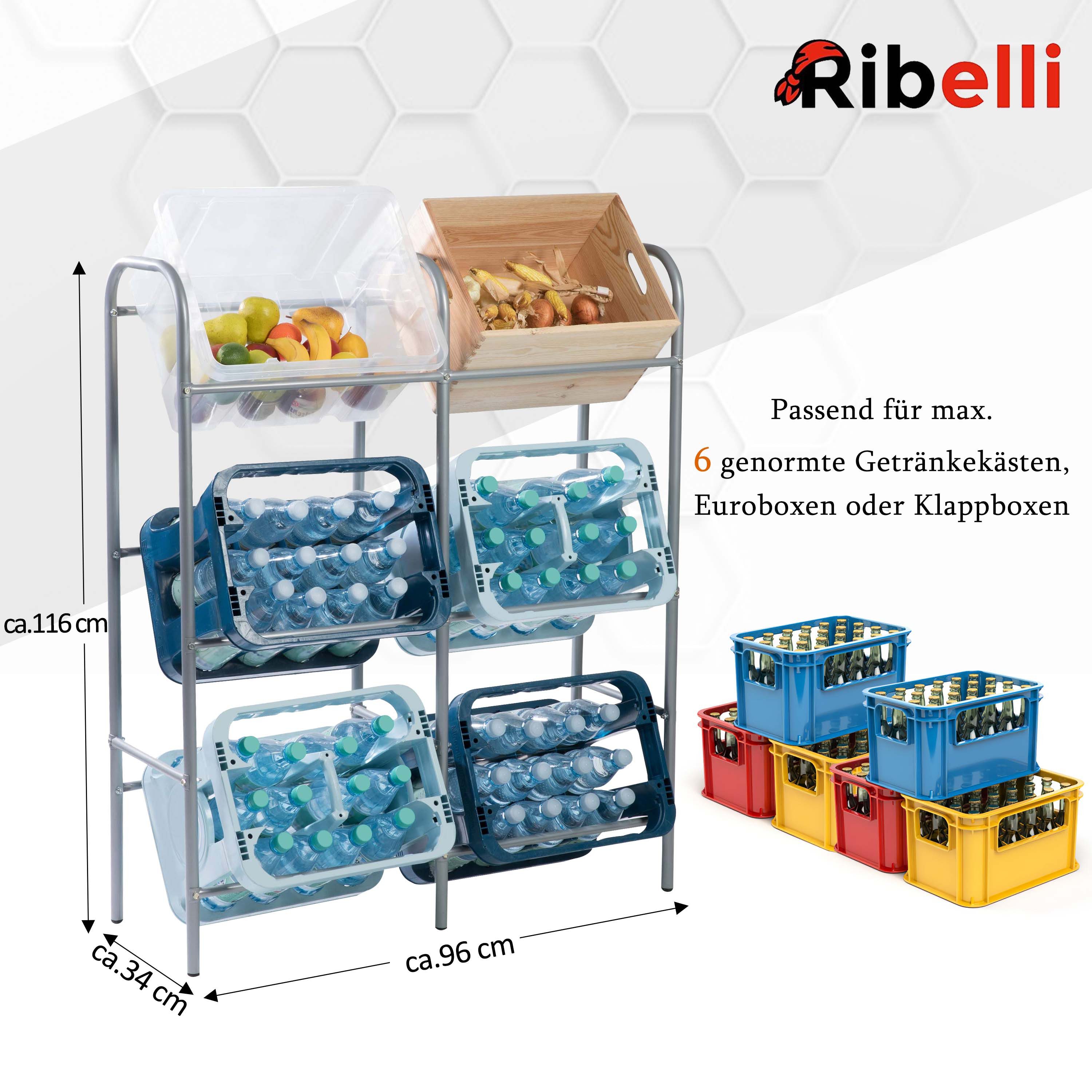 Ribelli Flaschenregal Kastenständer, für 6 Kisten, günstig online kaufen