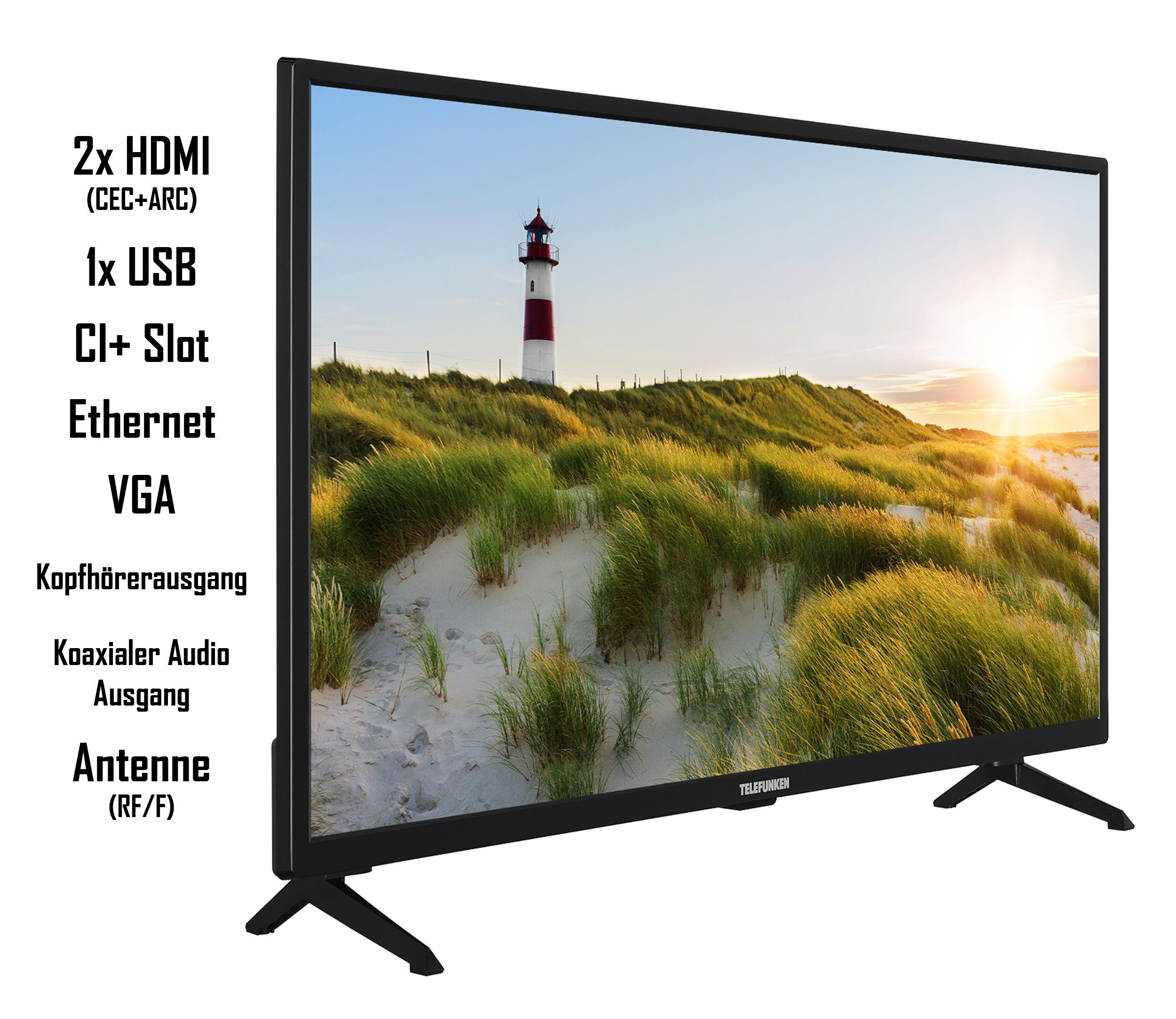 LCD-LED Dolby D32H550X1CWT HDR10, Fernseher Telefunken 6 TV, HD+ Audio, HD-ready, Triple-Tuner, cm/32 (80 Zoll, Monate gratis) Smart