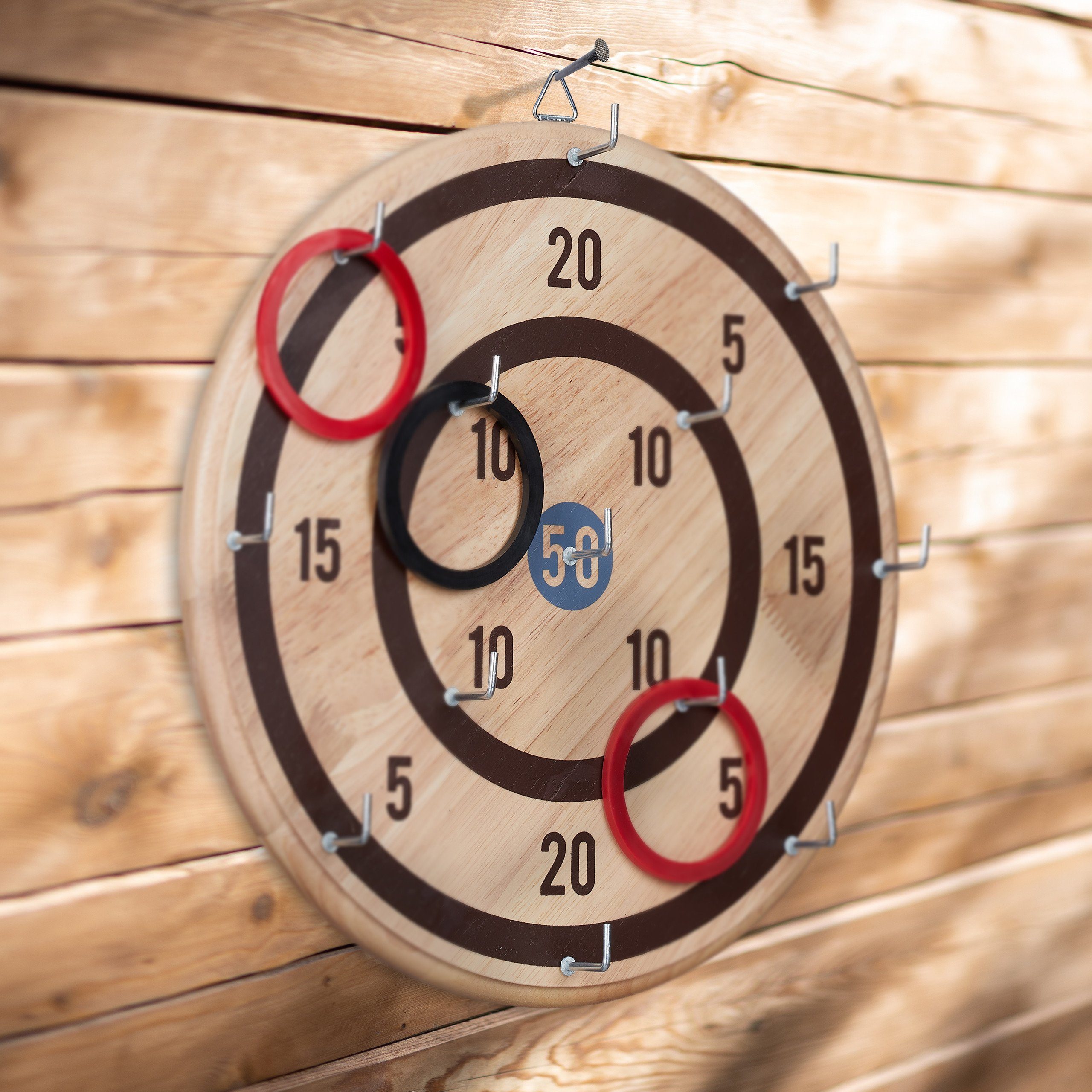 Relaxdays Ringwurfspiel Aus Holz - Wurfspiel Für Kinder & Erwachsene