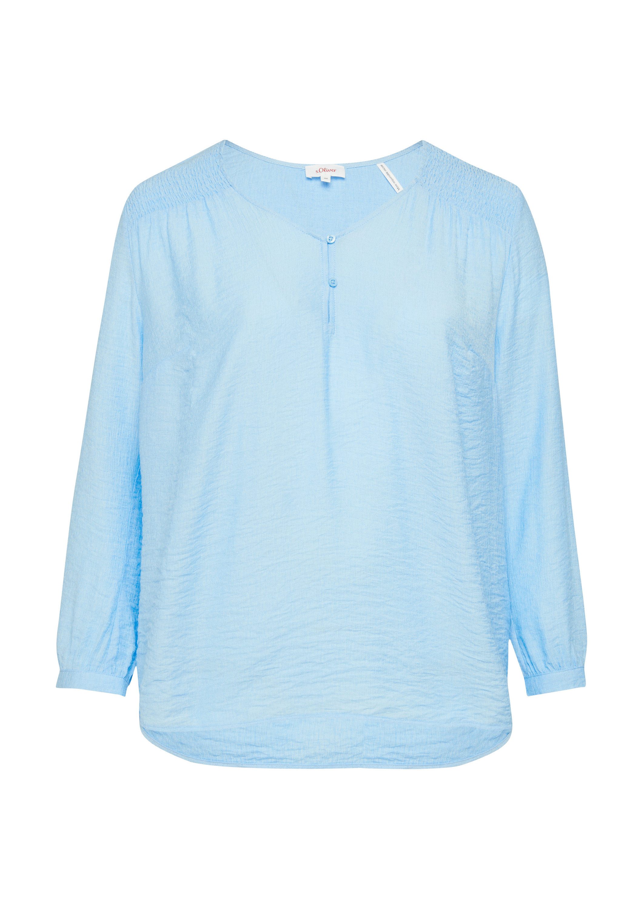 s.Oliver Langarmbluse Bluse Strukturierte Bluse aus Viskosemix mit Smok-Det günstig online kaufen