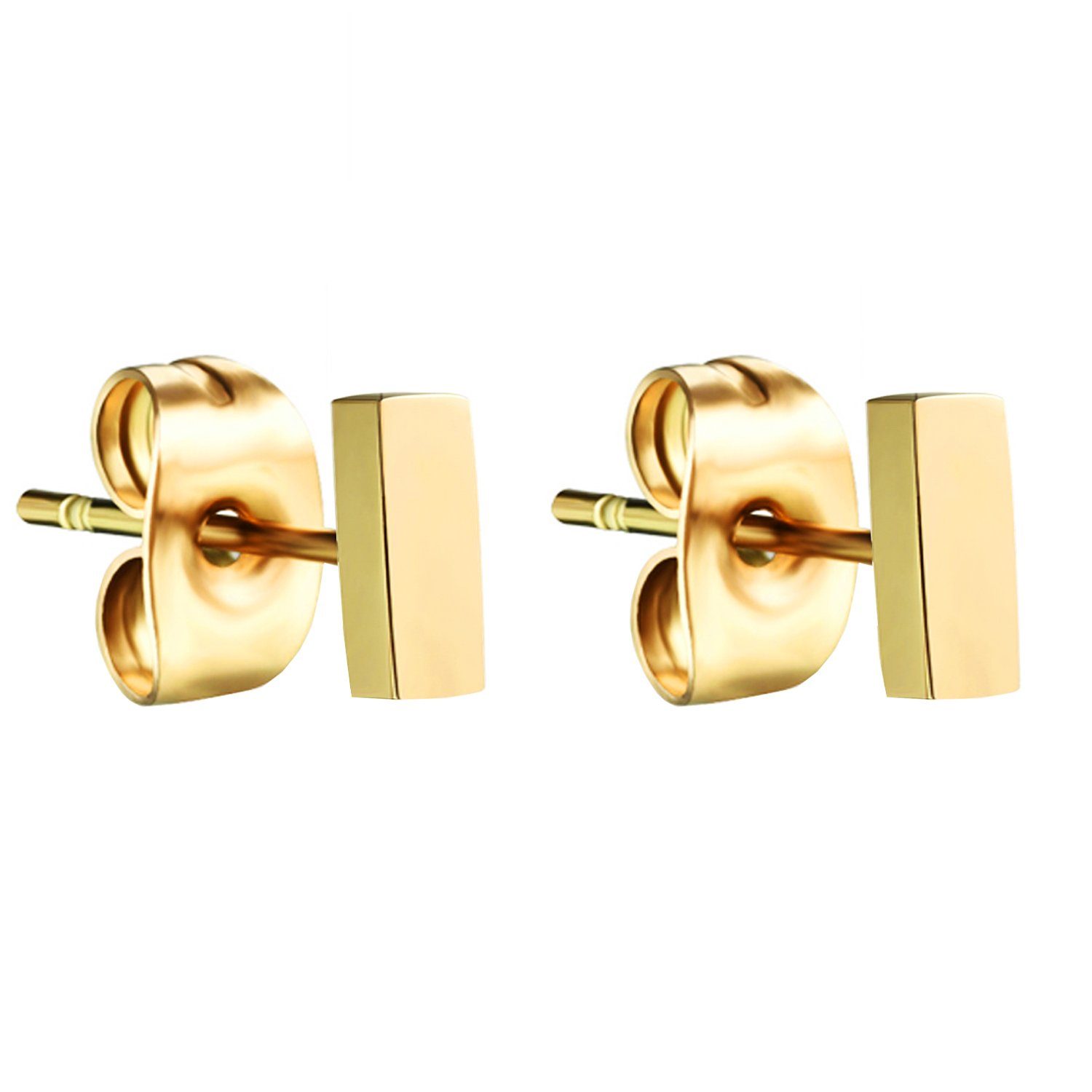 LÖB Paar Ohrstecker 18K Gold vergoldet Edelstahl Ohrringe 5mm Ohrstecker St günstig online kaufen