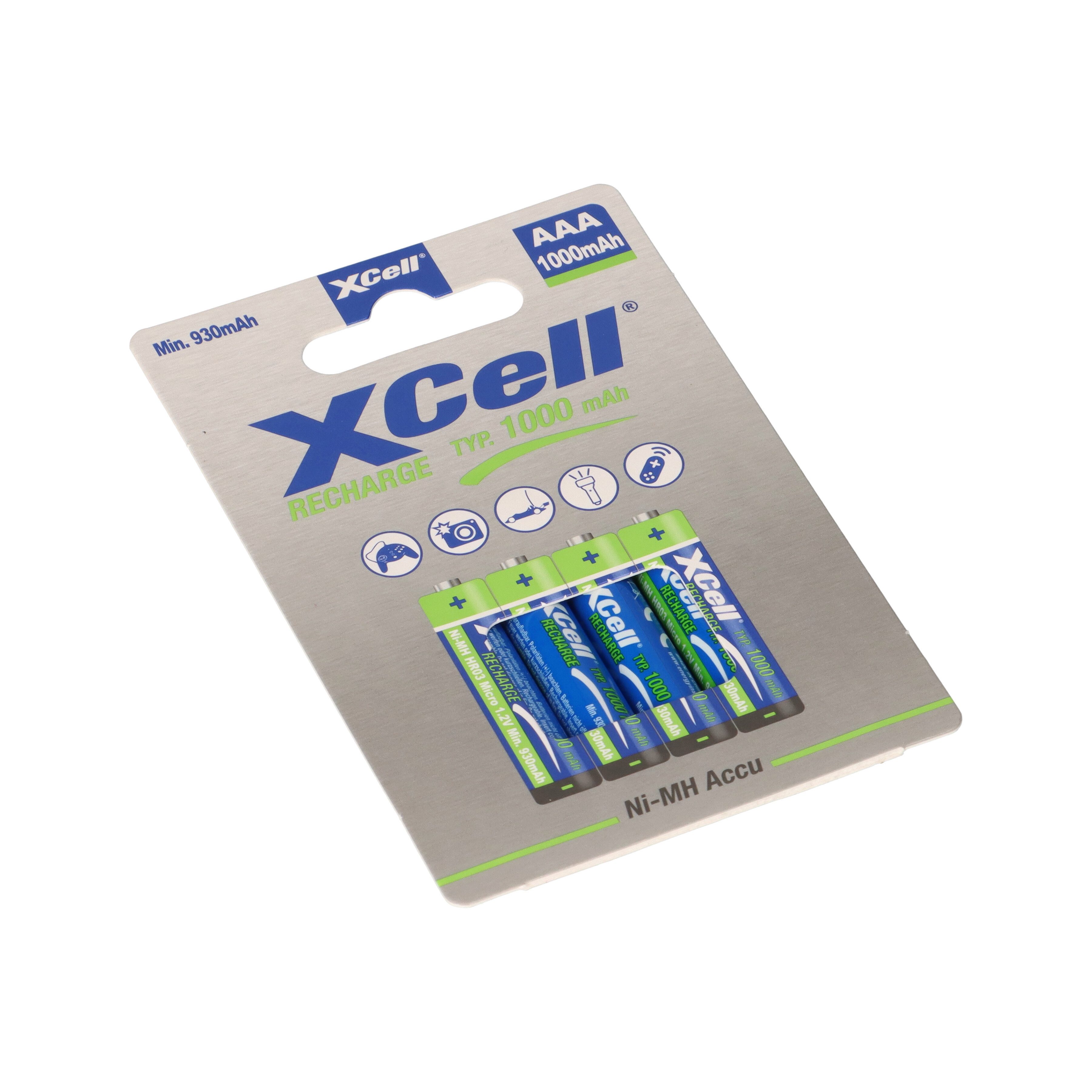 XCell XCell Micro Akku Ni-MH 1,2V 1000mAh AAA 4er Blister Akku