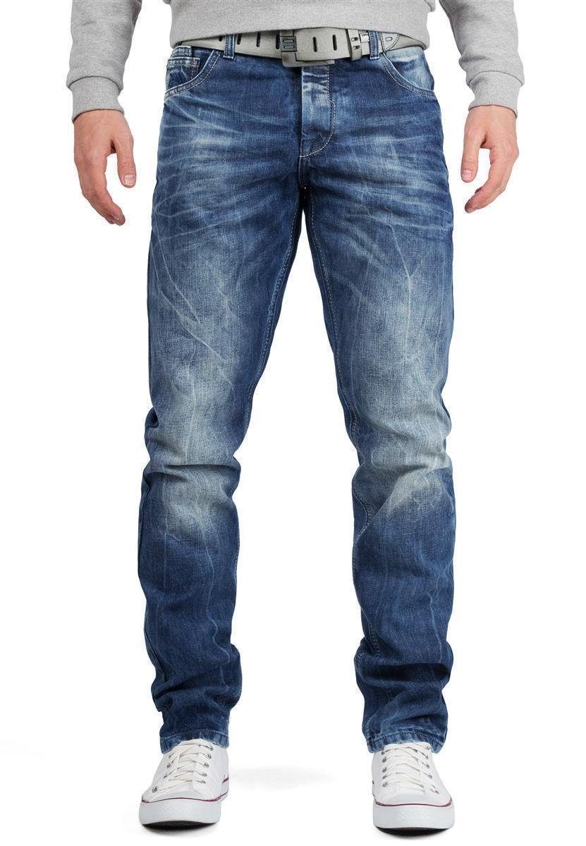 Cipo & Baxx 5-Pocket-Jeans Herren Hose BA-CD319Y mit lässiger Stonewashed Waschung | Slim-Fit Jeans