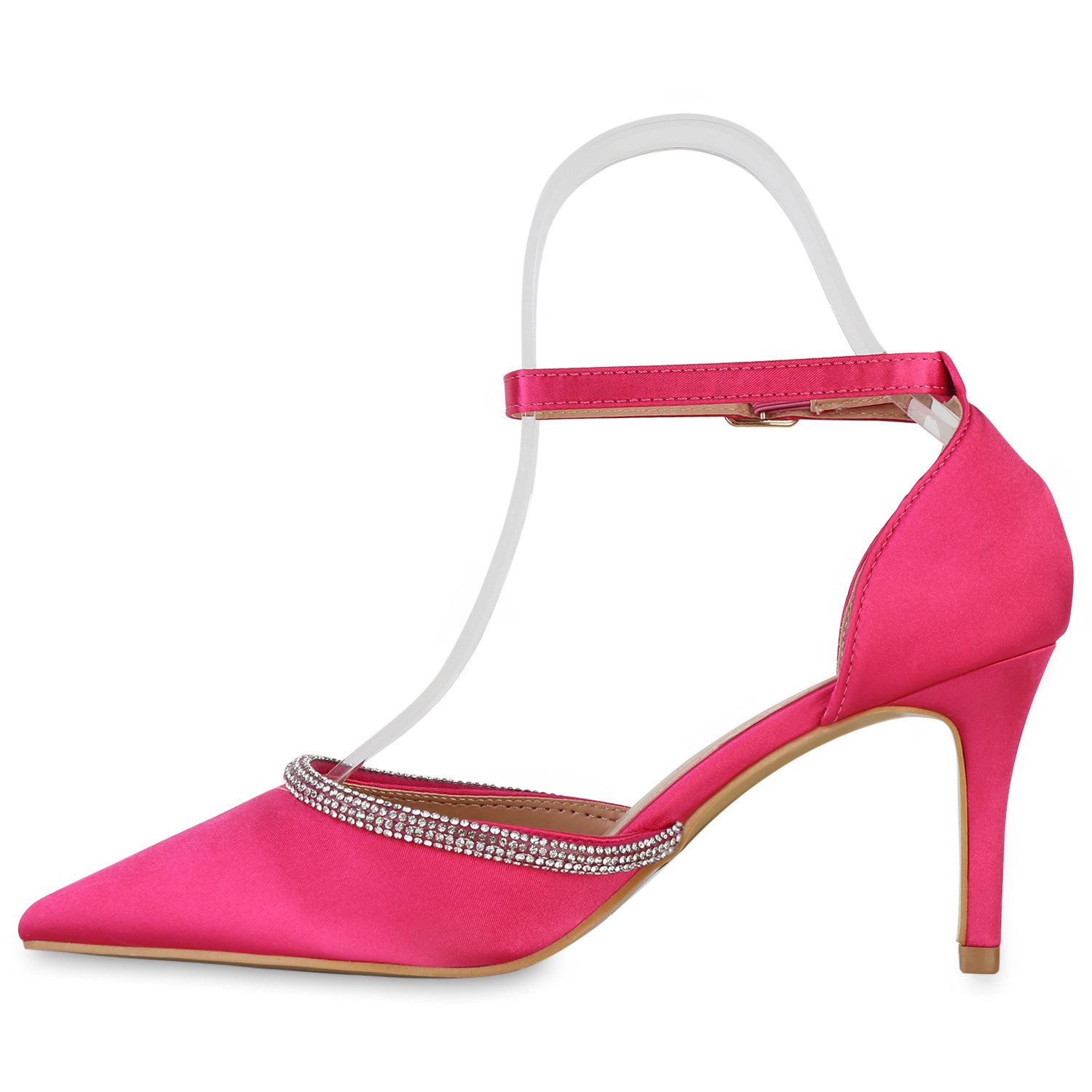 VAN HILL 839895 Pumps Damen Spitze Pumps Stiletto Party Strass Satin-Optik günstig online kaufen