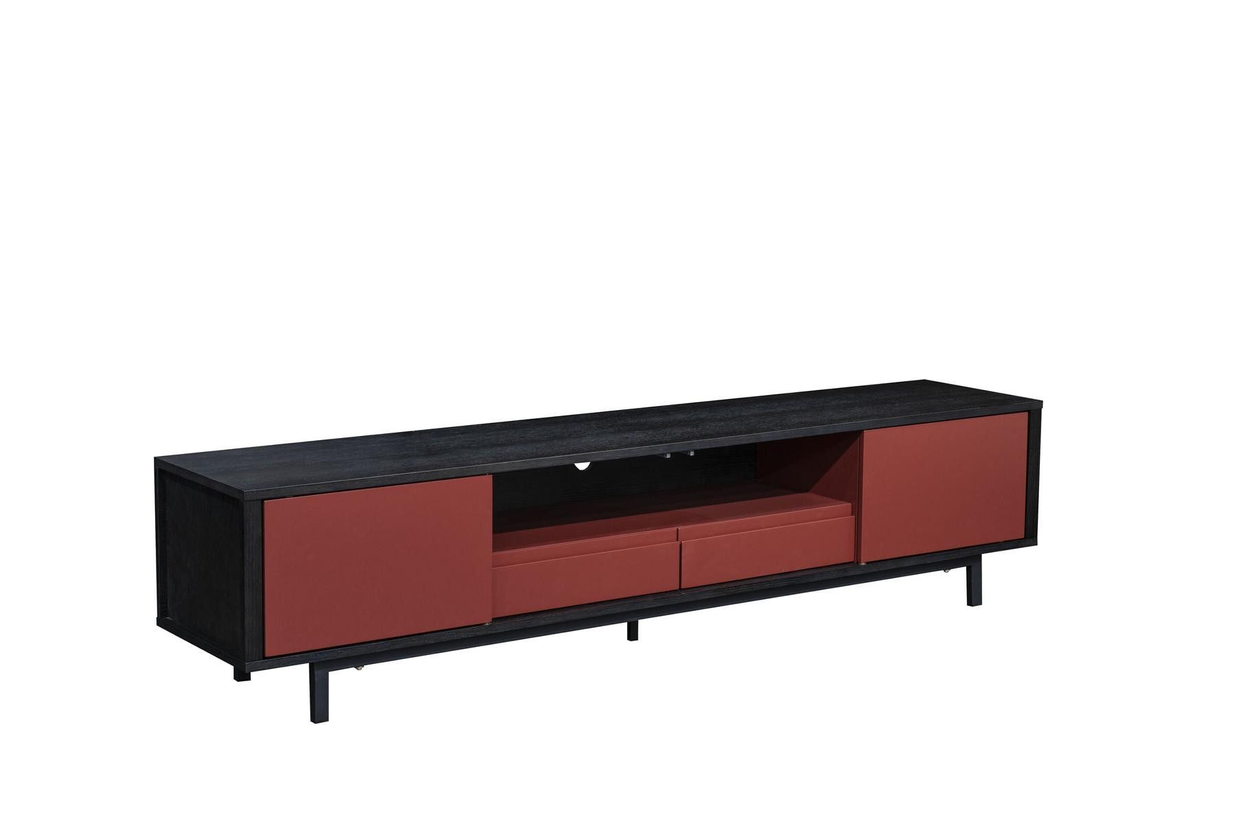 JVmoebel Sideboard Luxus Lowboard in Rot mit stilvollen Regalen und Stauraum (Sideboard), Made in Europa