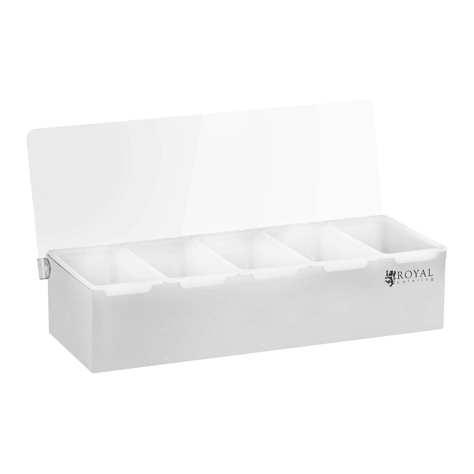 Royal Catering Aufbewahrungssystem Zutatenbehälter Gastro GN 1 4 5 Einsätze Zutatenbox Gastronomie Mixen, Edelstahl, Kunststoff (Polypropylen), verschiedene Größen